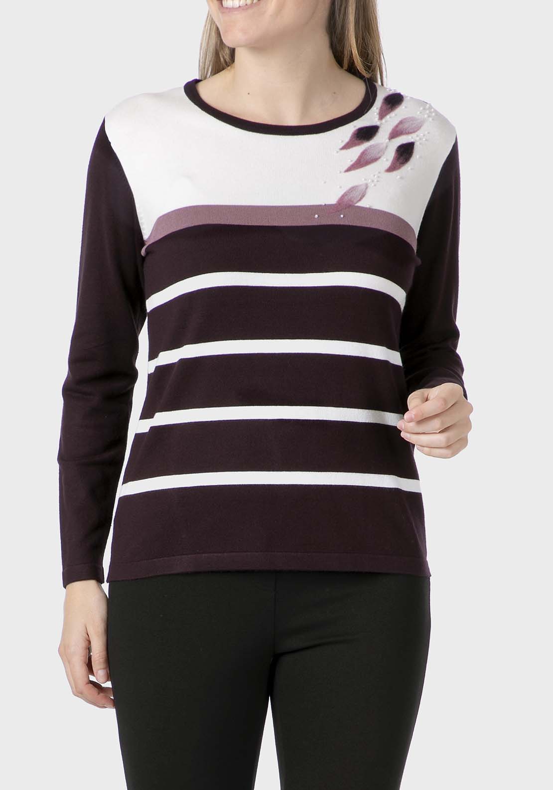 Embroidered Sweater - Purple