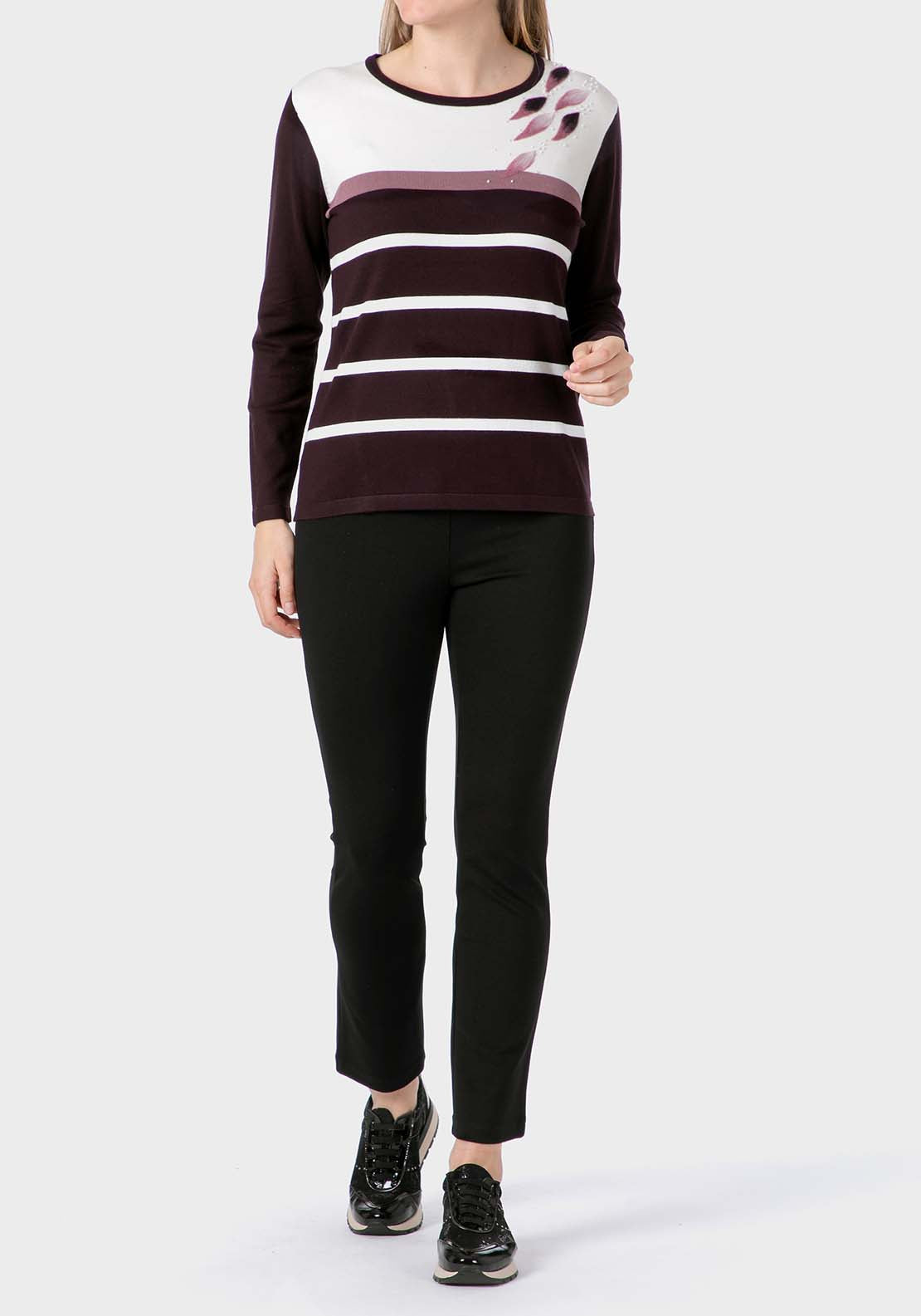Embroidered Sweater - Purple