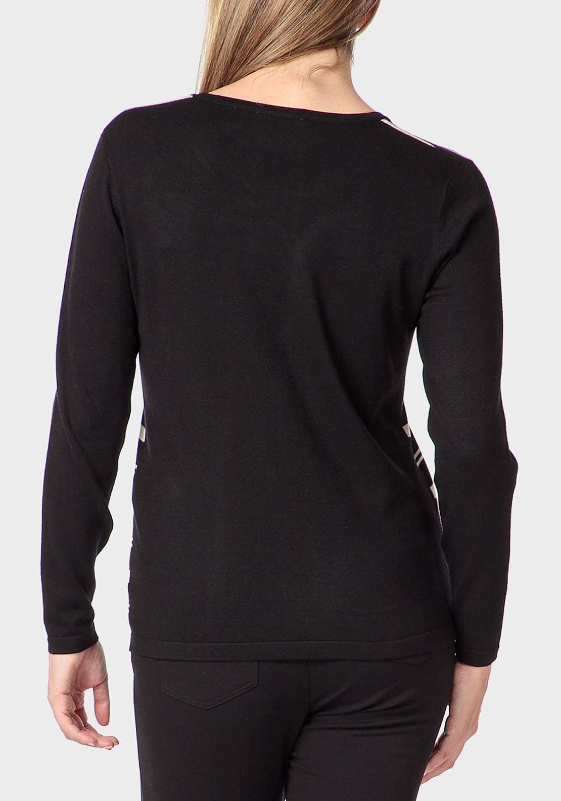 Punt Roma Embroidered Sweater - Black 2 Shaws Department Stores