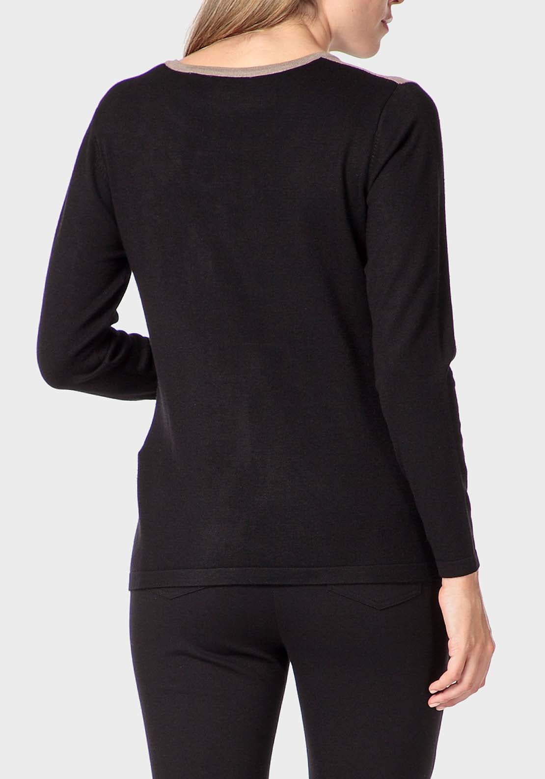 Punt Roma Embroidered Sweater - Black 2 Shaws Department Stores