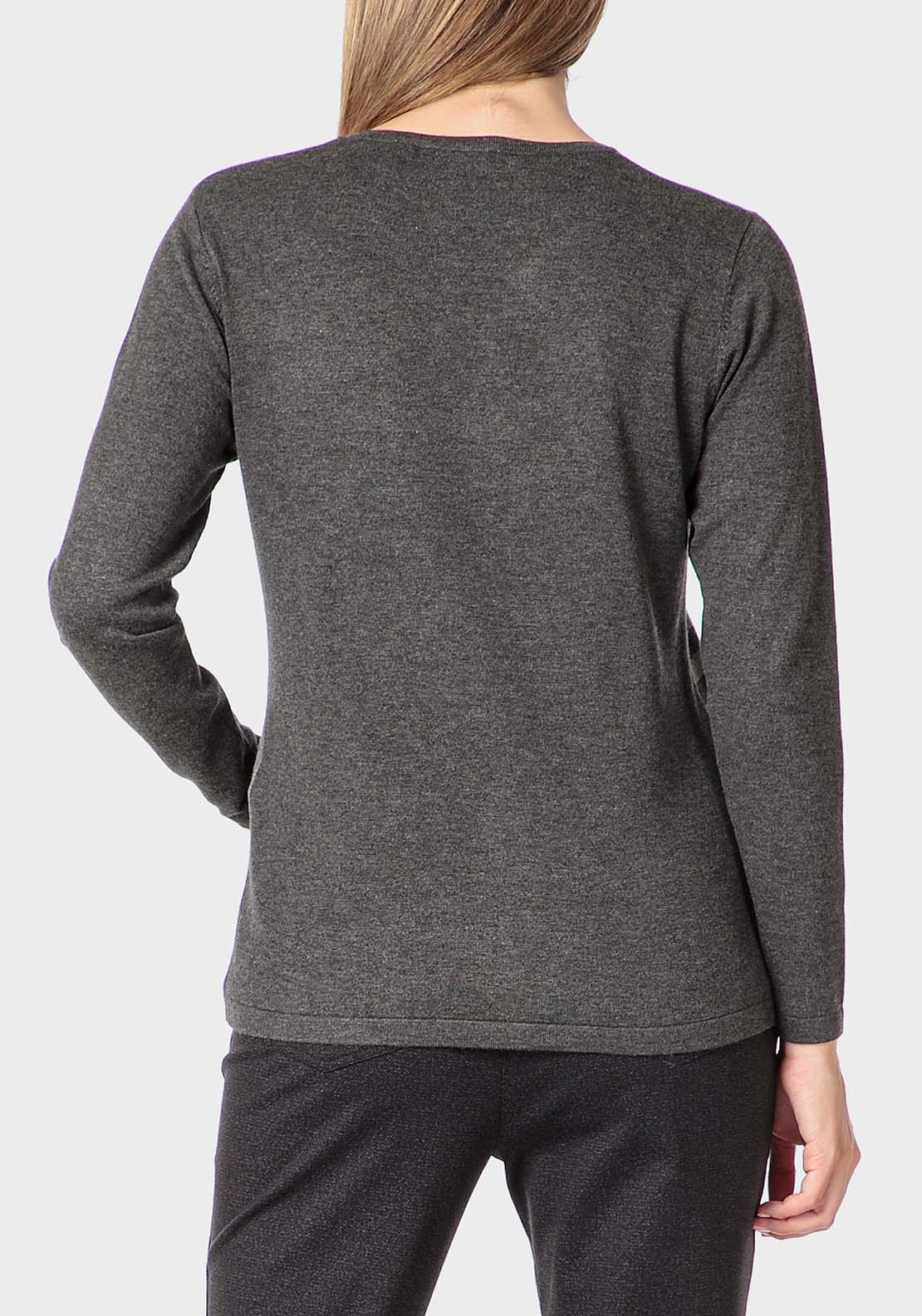 Punt Roma Embroidered Sweater - Grey 2 Shaws Department Stores