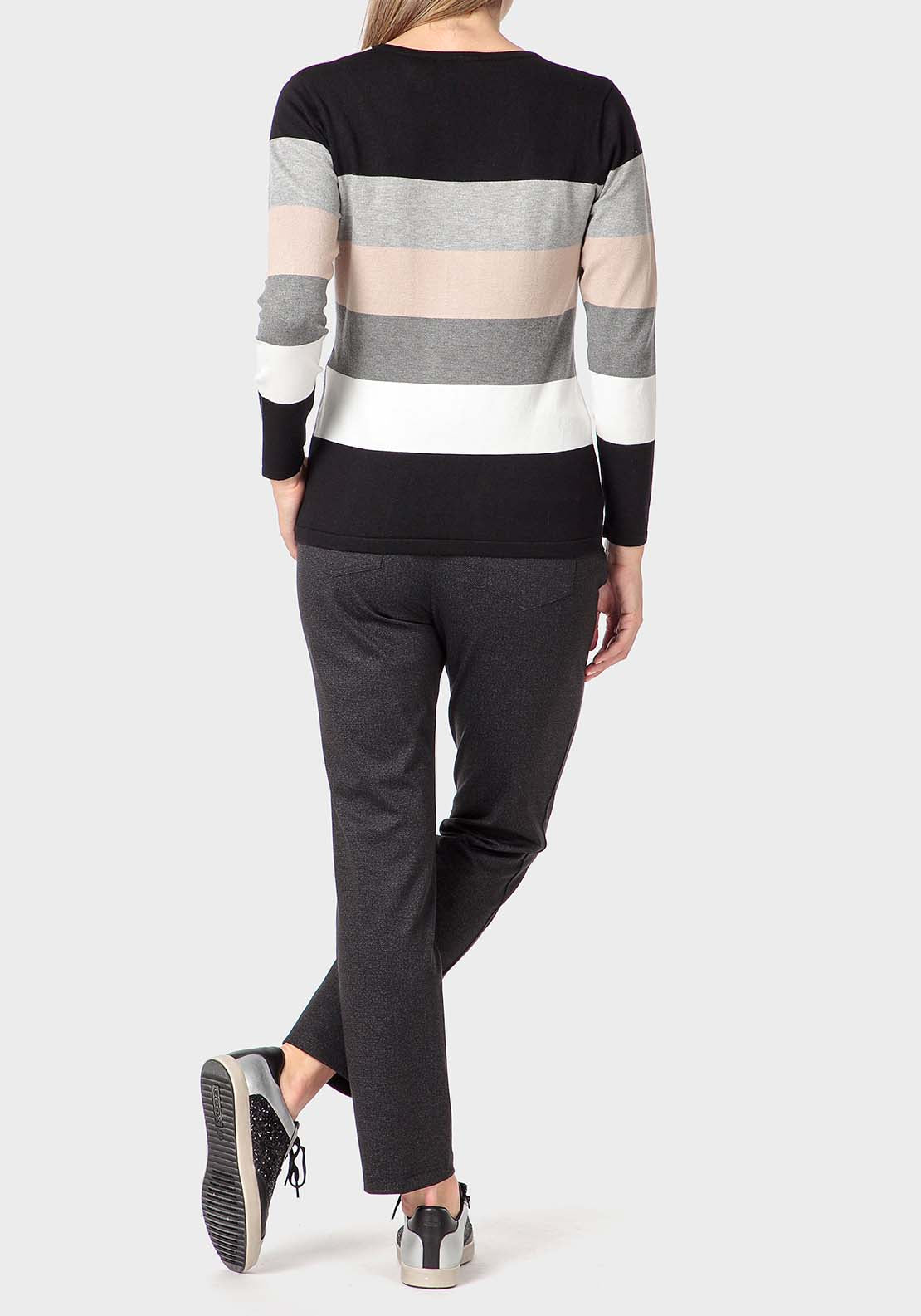 Punt Roma Rhinestone Intarsia Sweater - Black 4 Shaws Department Stores