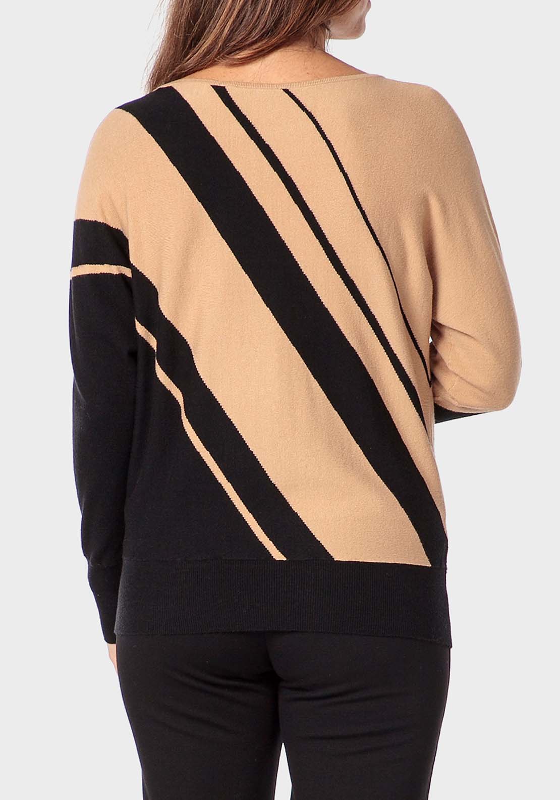 Punt Roma Intarsia Studded Sweater - Black 2 Shaws Department Stores