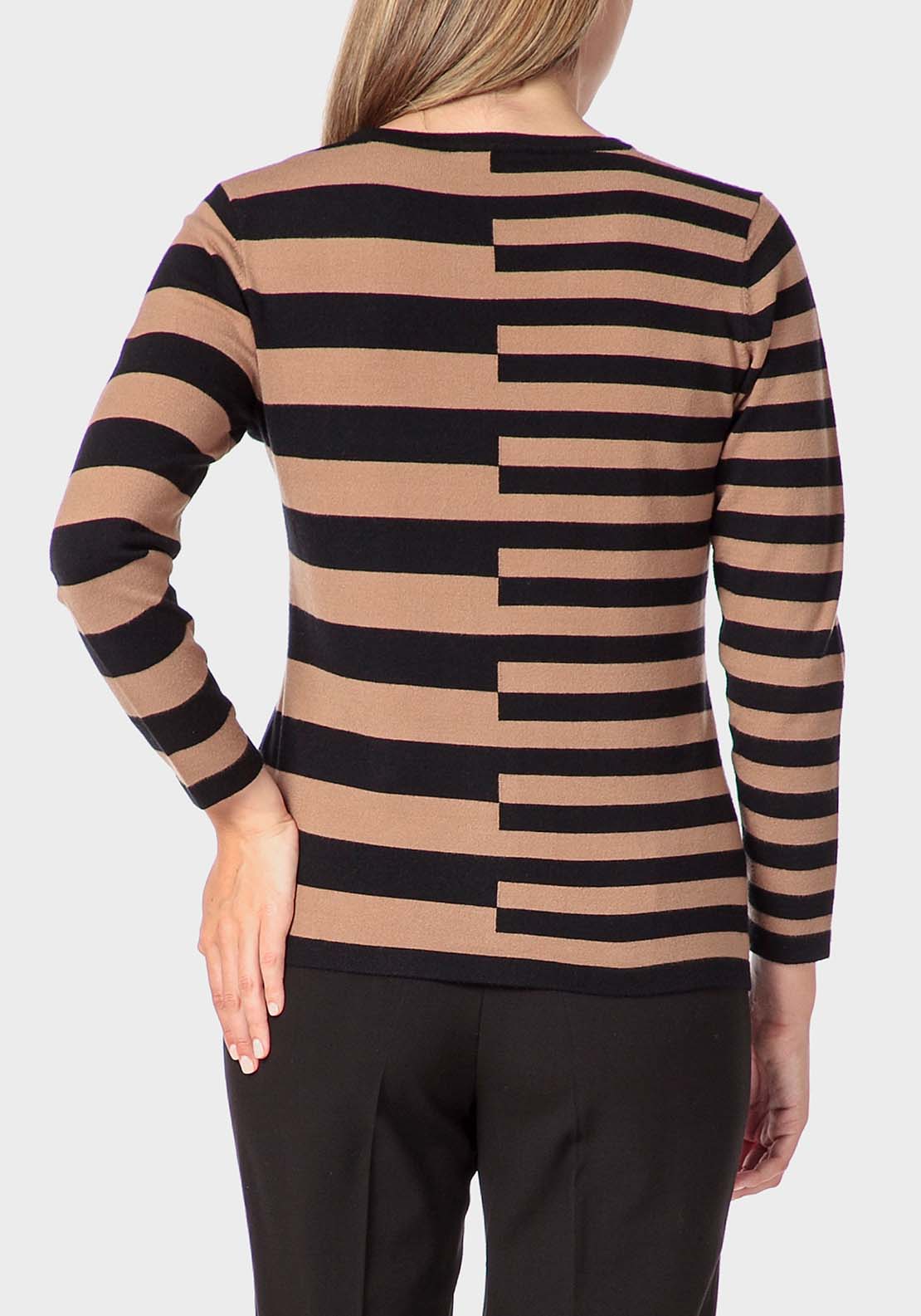 Punt Roma Rhinestone Intarsia Sweater - Black 2 Shaws Department Stores