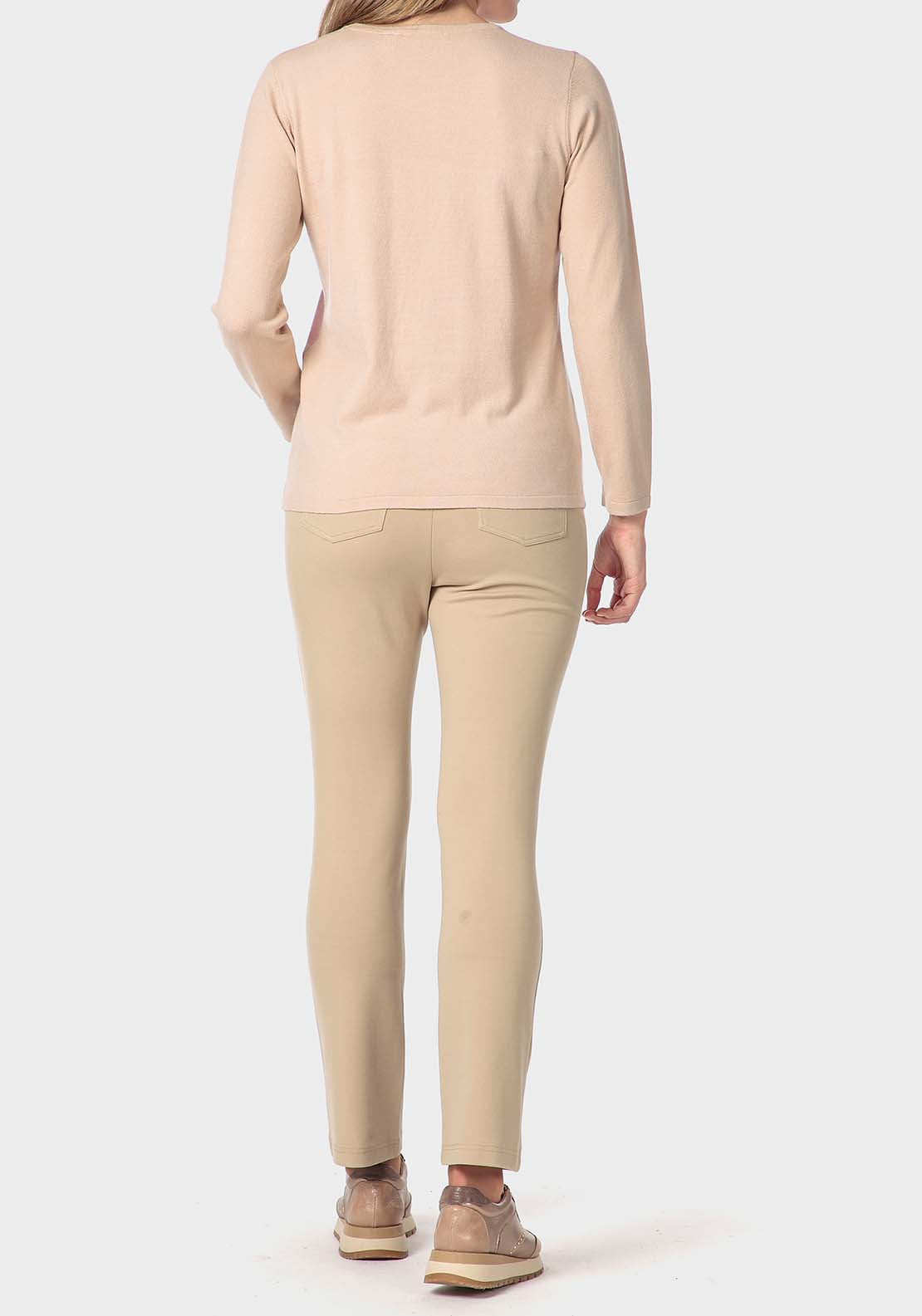 Punt Roma Intarsia Sweater - Beige 4 Shaws Department Stores