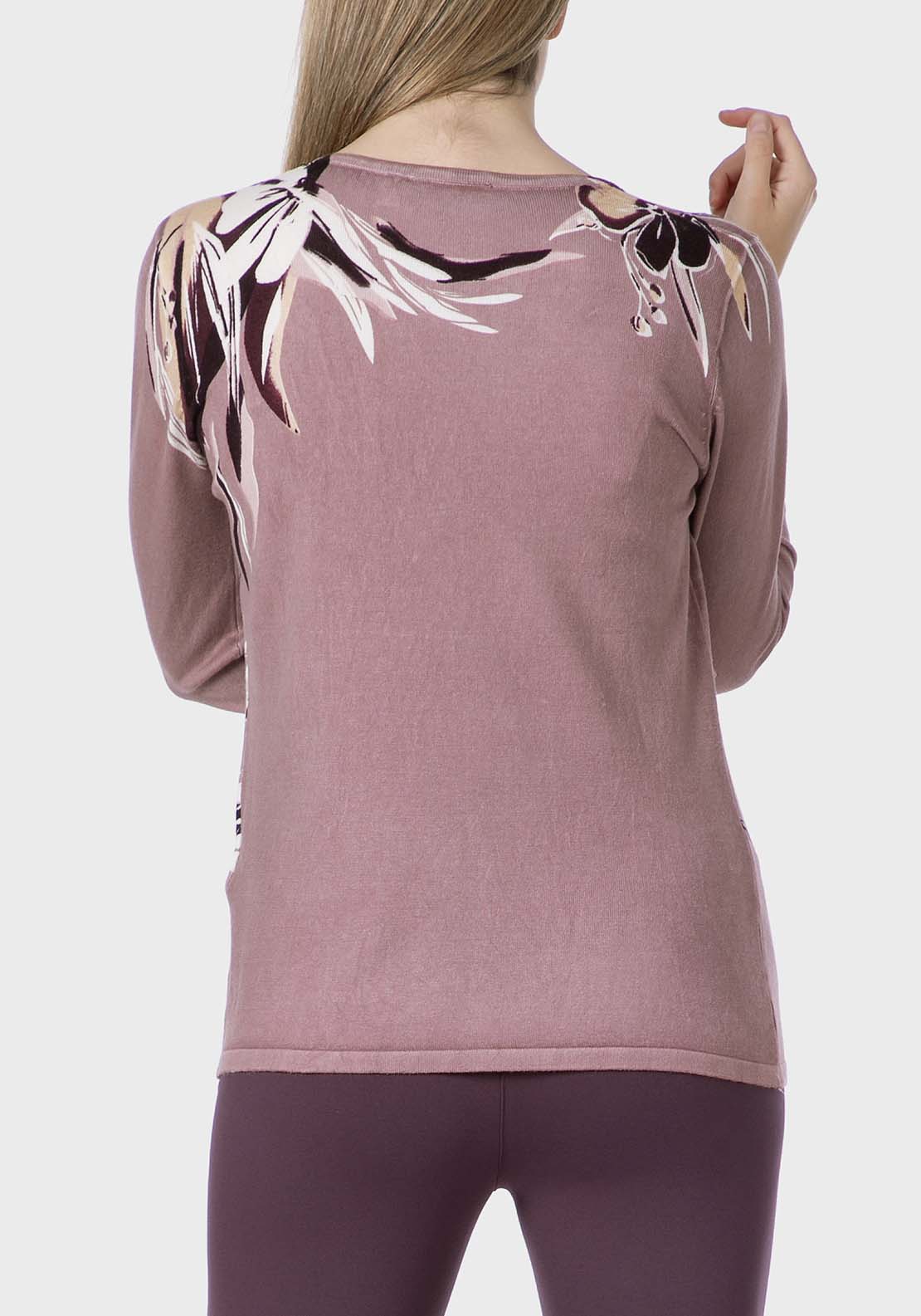 Punt Roma Floral Print Sweater - Purple 2 Shaws Department Stores