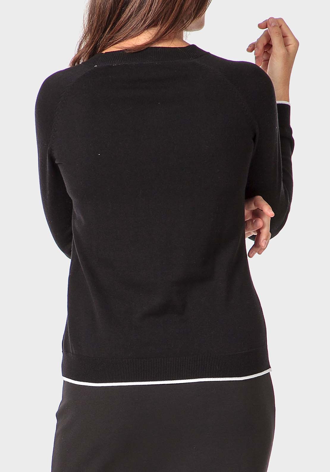 Punt Roma Embroidered Sweater - Black 2 Shaws Department Stores