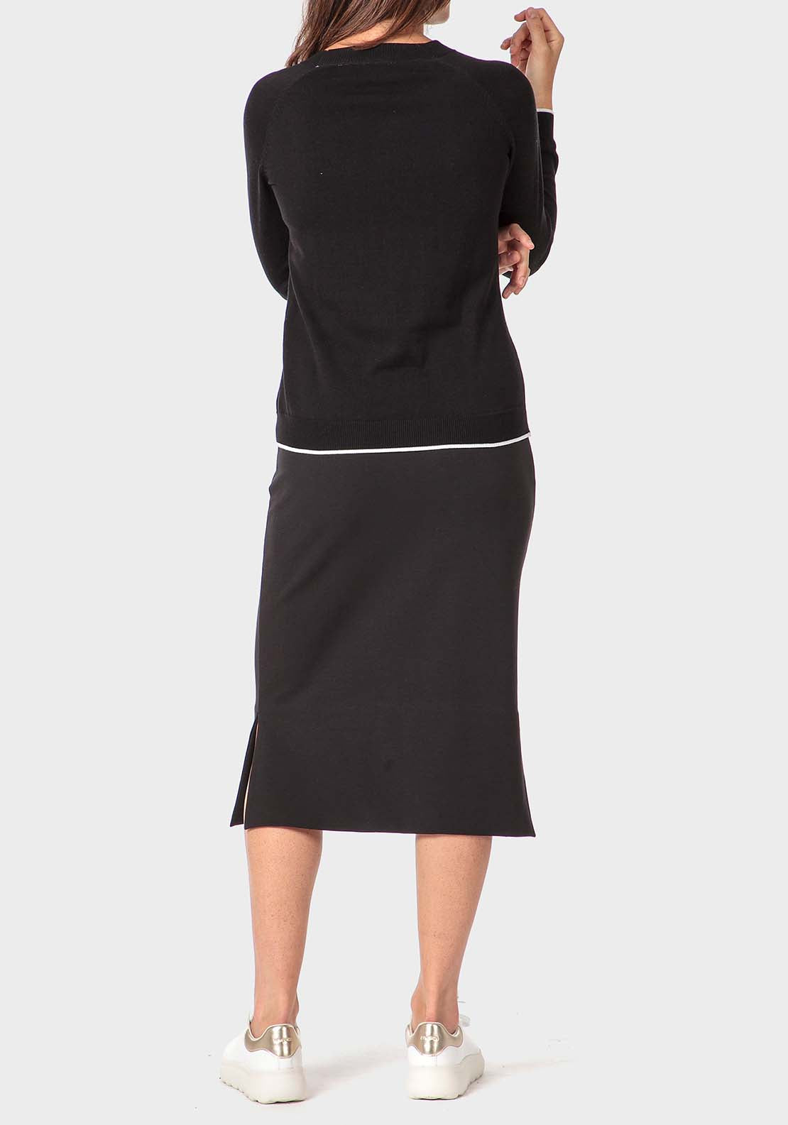 Punt Roma Embroidered Sweater - Black 4 Shaws Department Stores