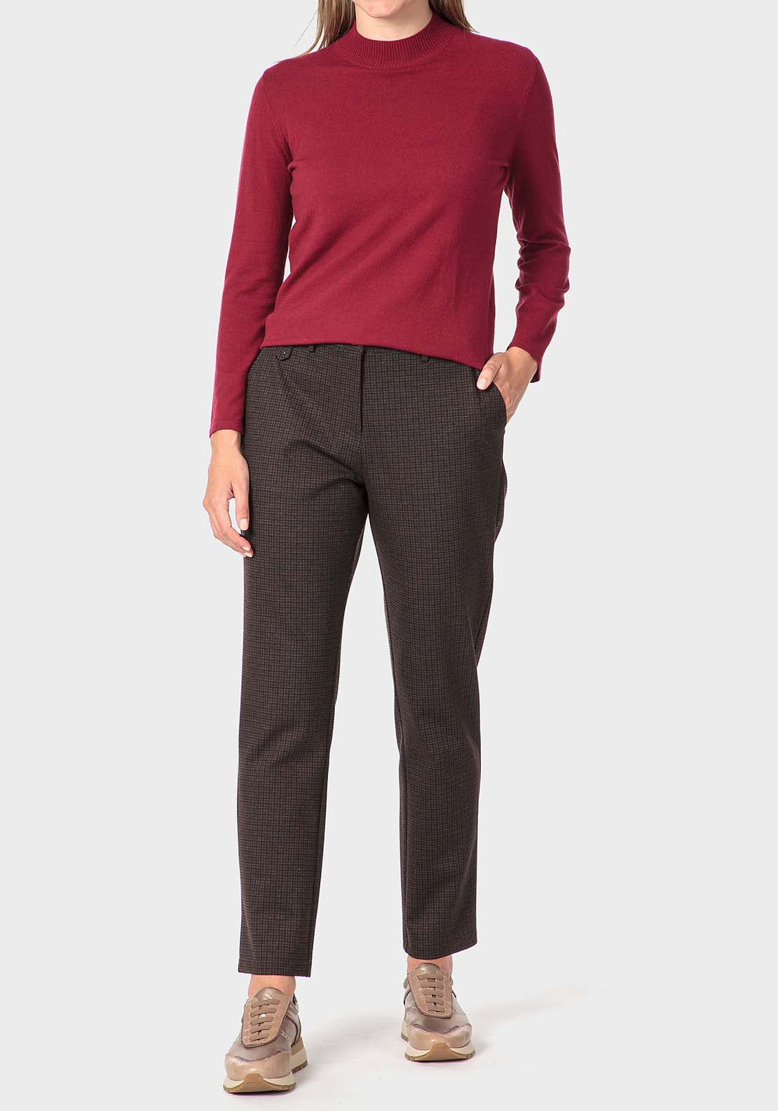 Punt Roma Basic Semi Turtleneck Sweater - Red 3 Shaws Department Stores