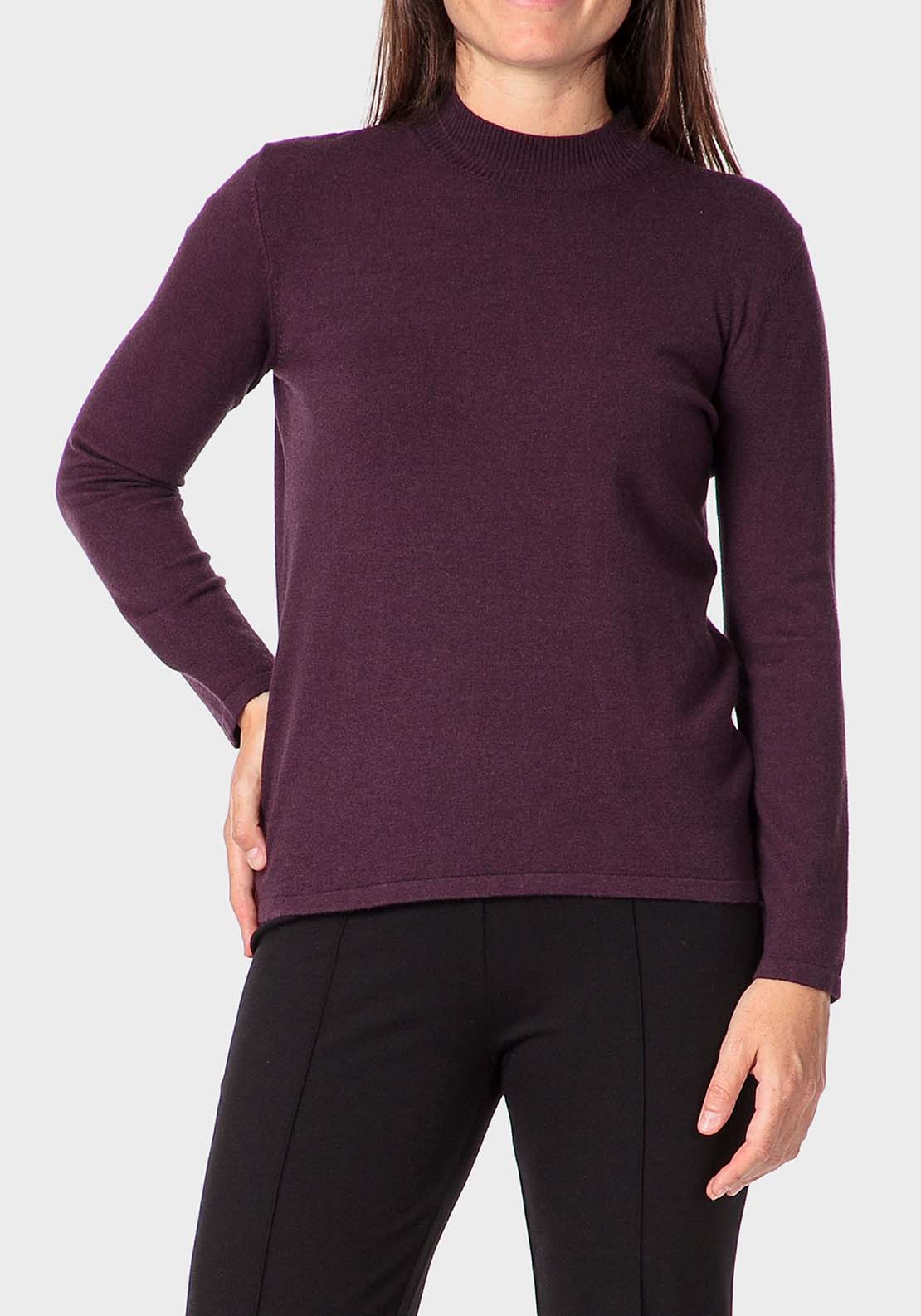 Punt Roma Basic Semi Turtleneck Sweater - Purple 1 Shaws Department Stores