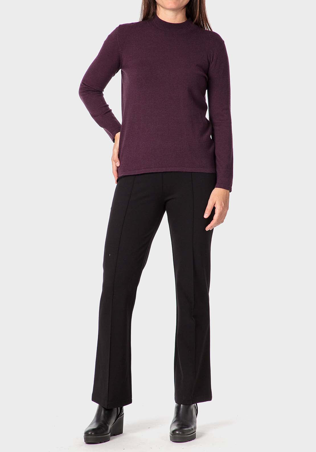 Punt Roma Basic Semi Turtleneck Sweater - Purple 3 Shaws Department Stores
