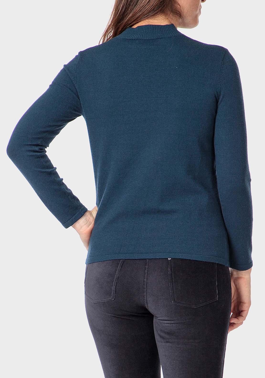 Punt Roma Basic Semi Turtleneck Sweater - Blue 2 Shaws Department Stores