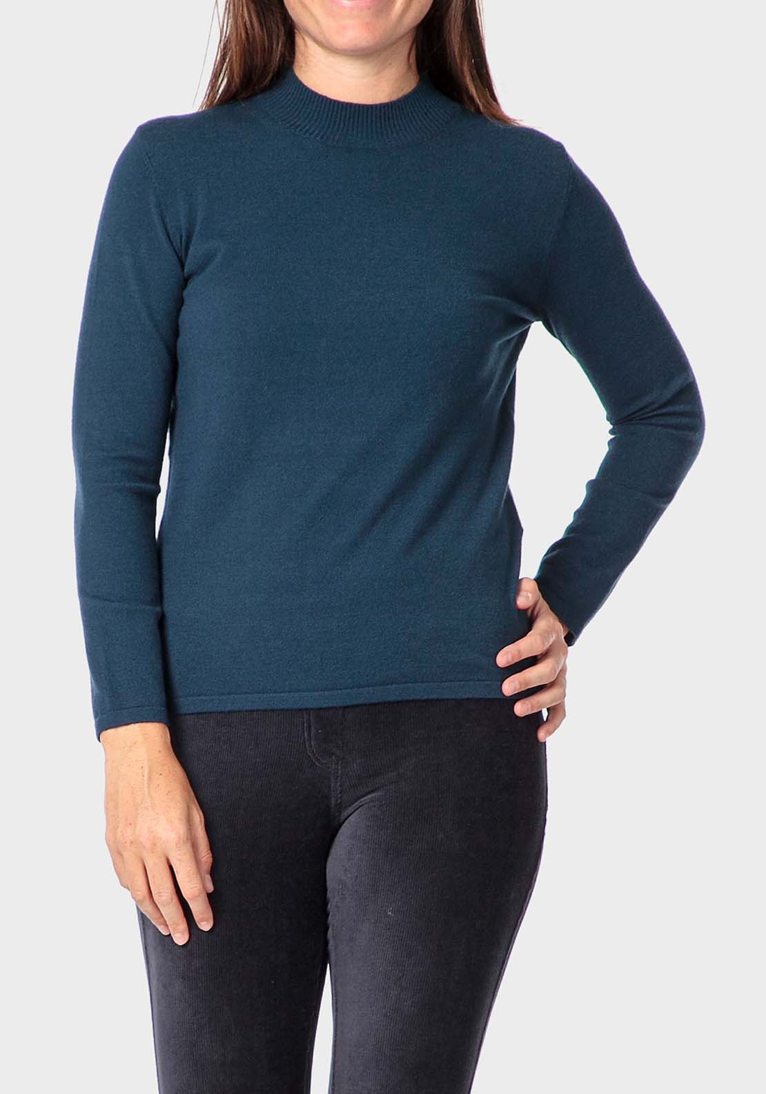 Punt Roma Basic Semi Turtleneck Sweater - Blue 1 Shaws Department Stores