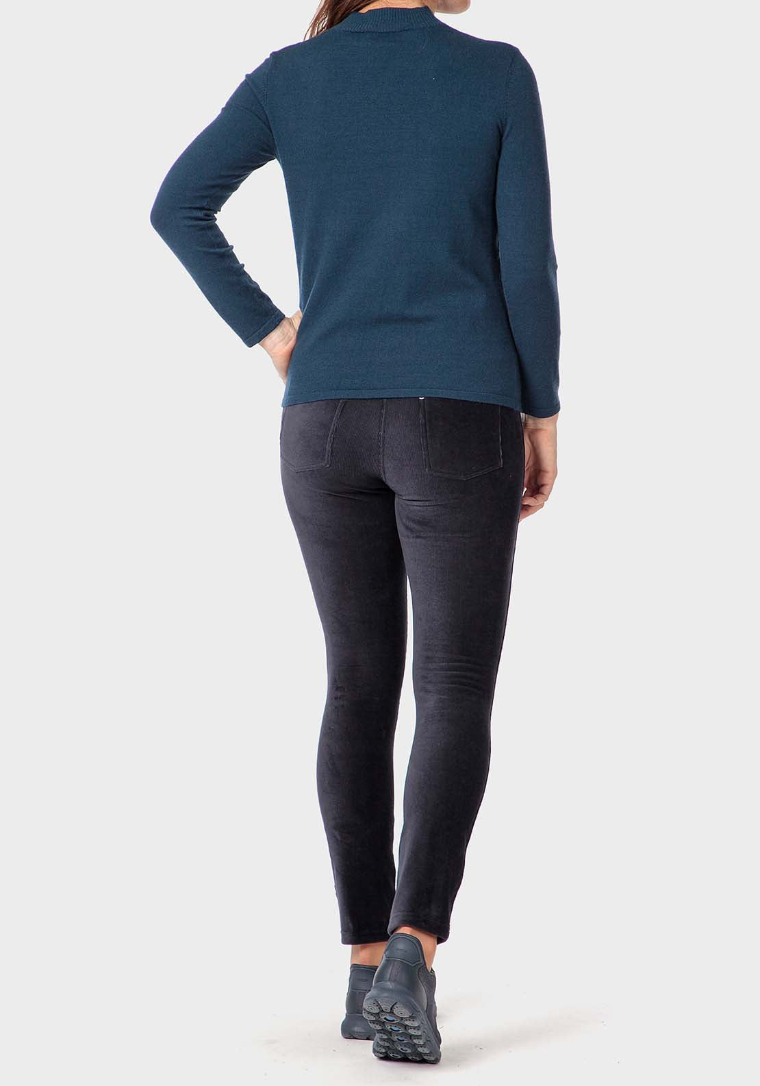 Punt Roma Basic Semi Turtleneck Sweater - Blue 4 Shaws Department Stores