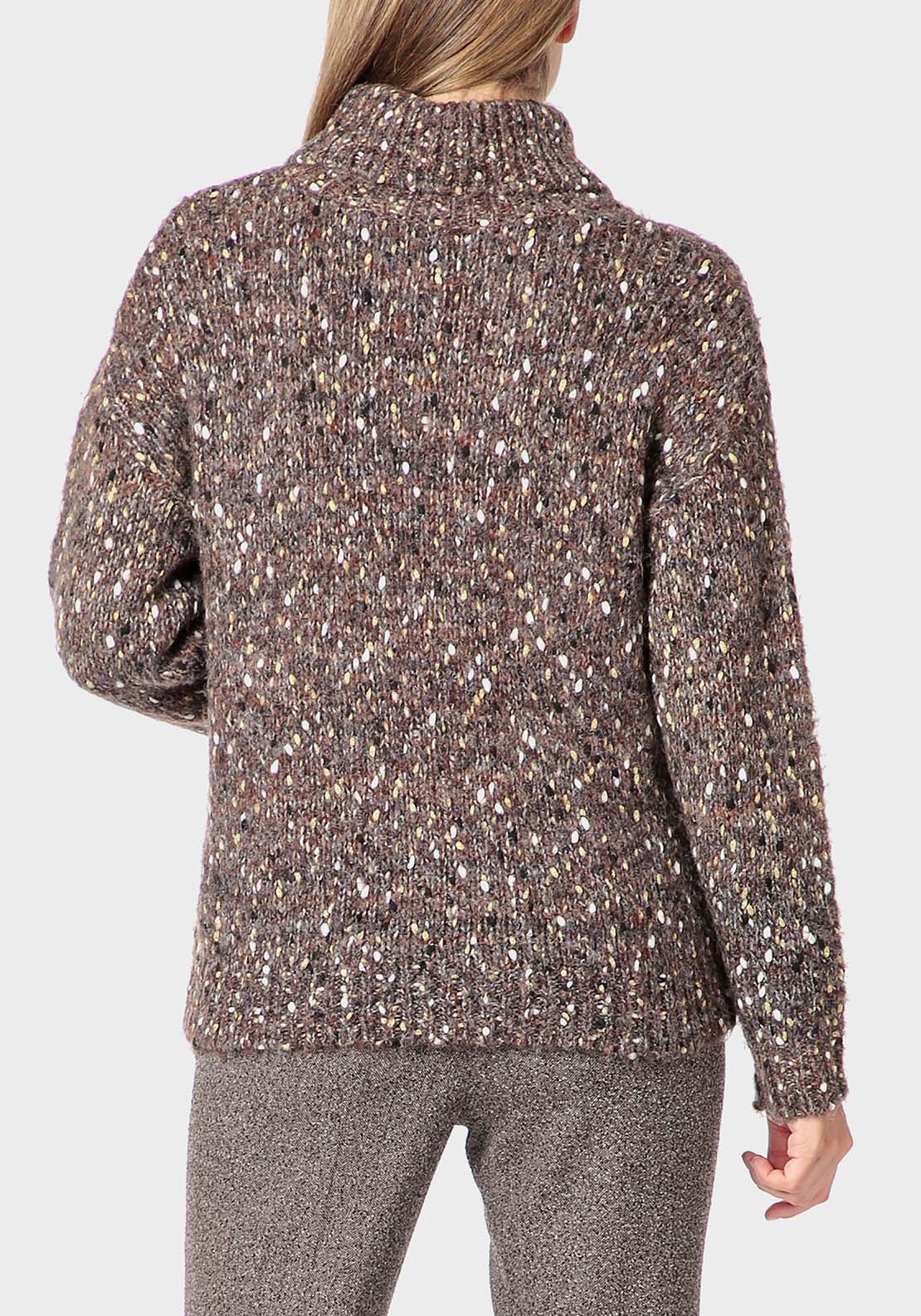 Punt Roma Metallic Thread Sweater - Brown 2 Shaws Department Stores