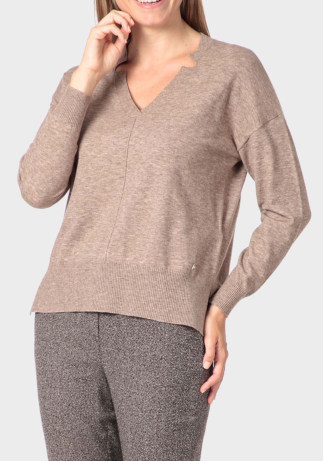 Punt Roma Brown Sweater - Brown 1 Shaws Department Stores