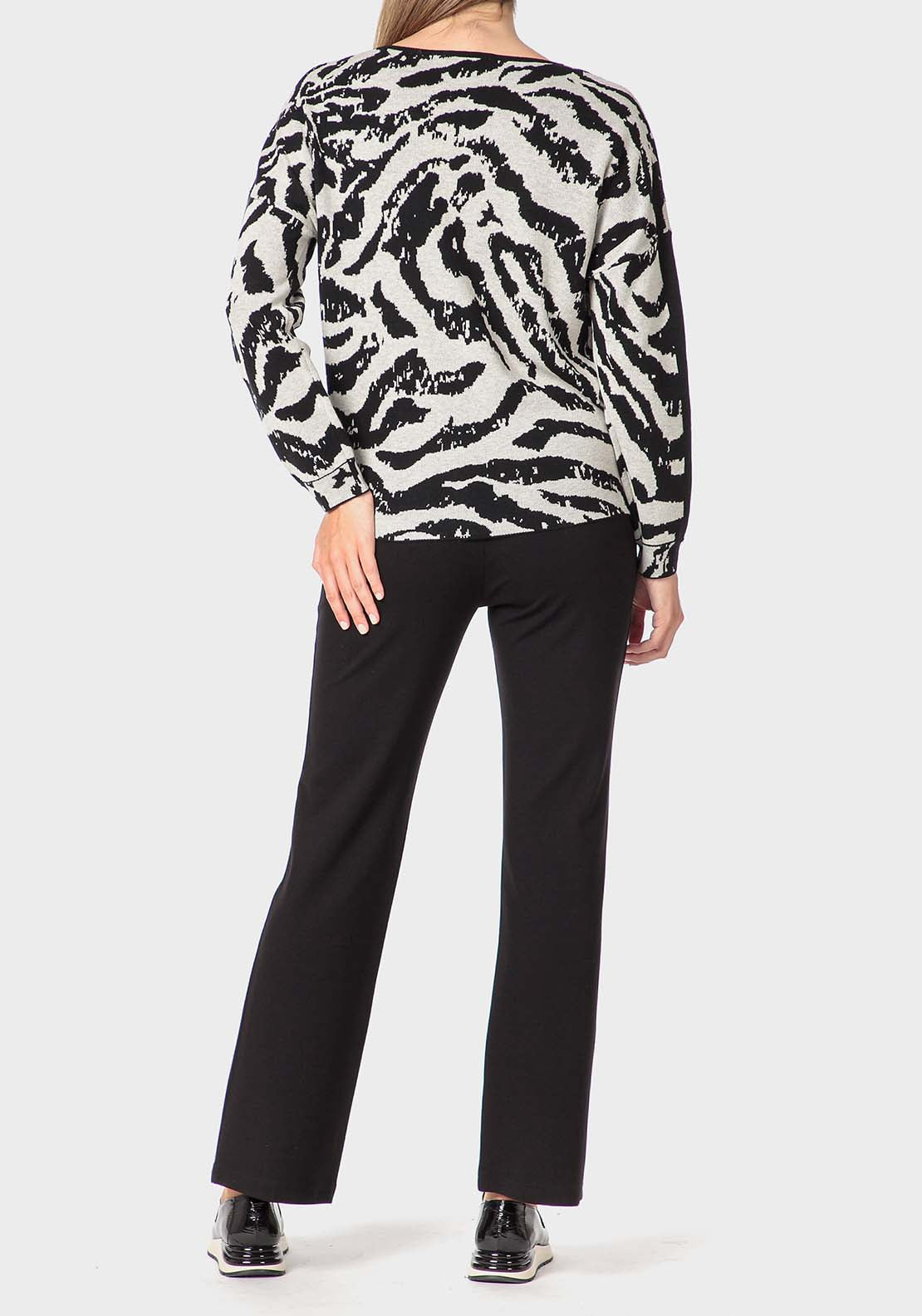 Punt Roma Jacquard Sweater - Black 4 Shaws Department Stores