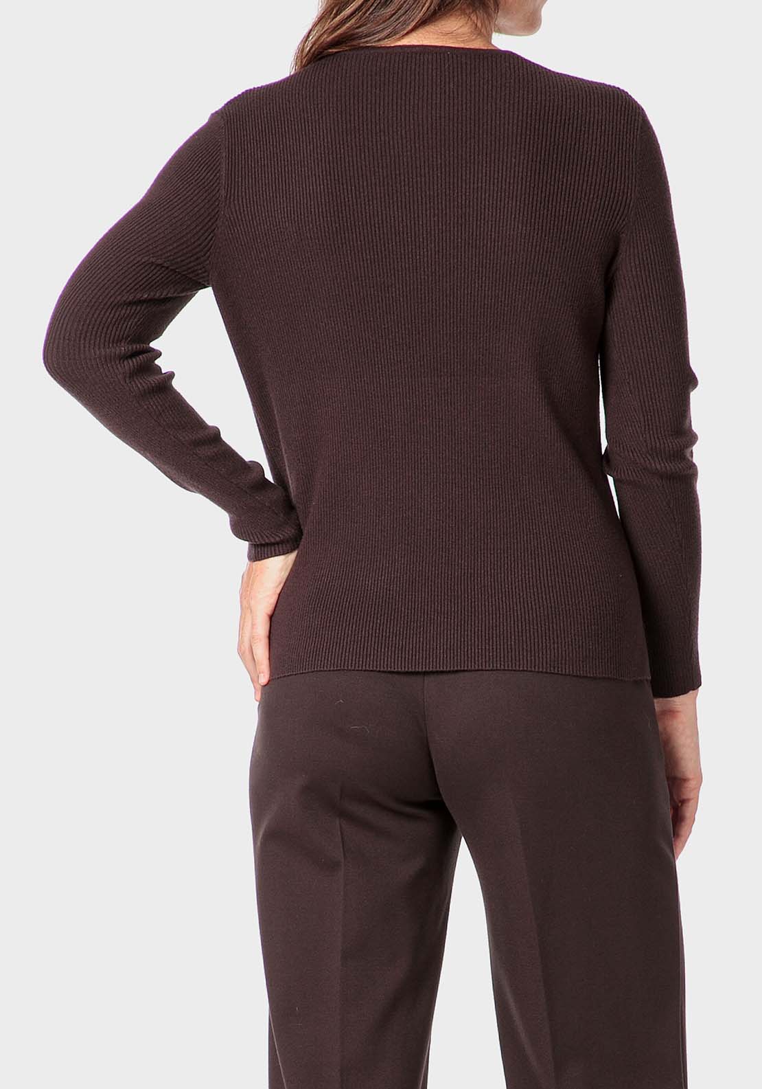 Punt Roma Ribbed Sweater - Brown 2 Shaws Department Stores
