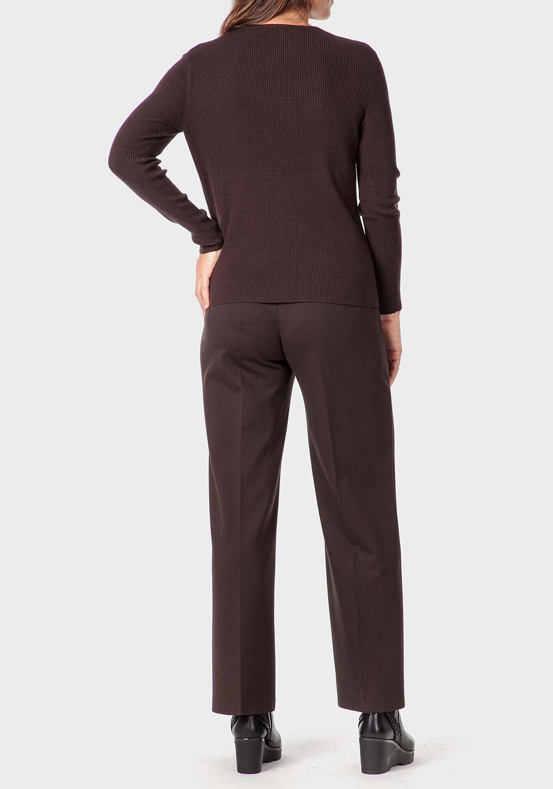 Punt Roma Ribbed Sweater - Brown 4 Shaws Department Stores
