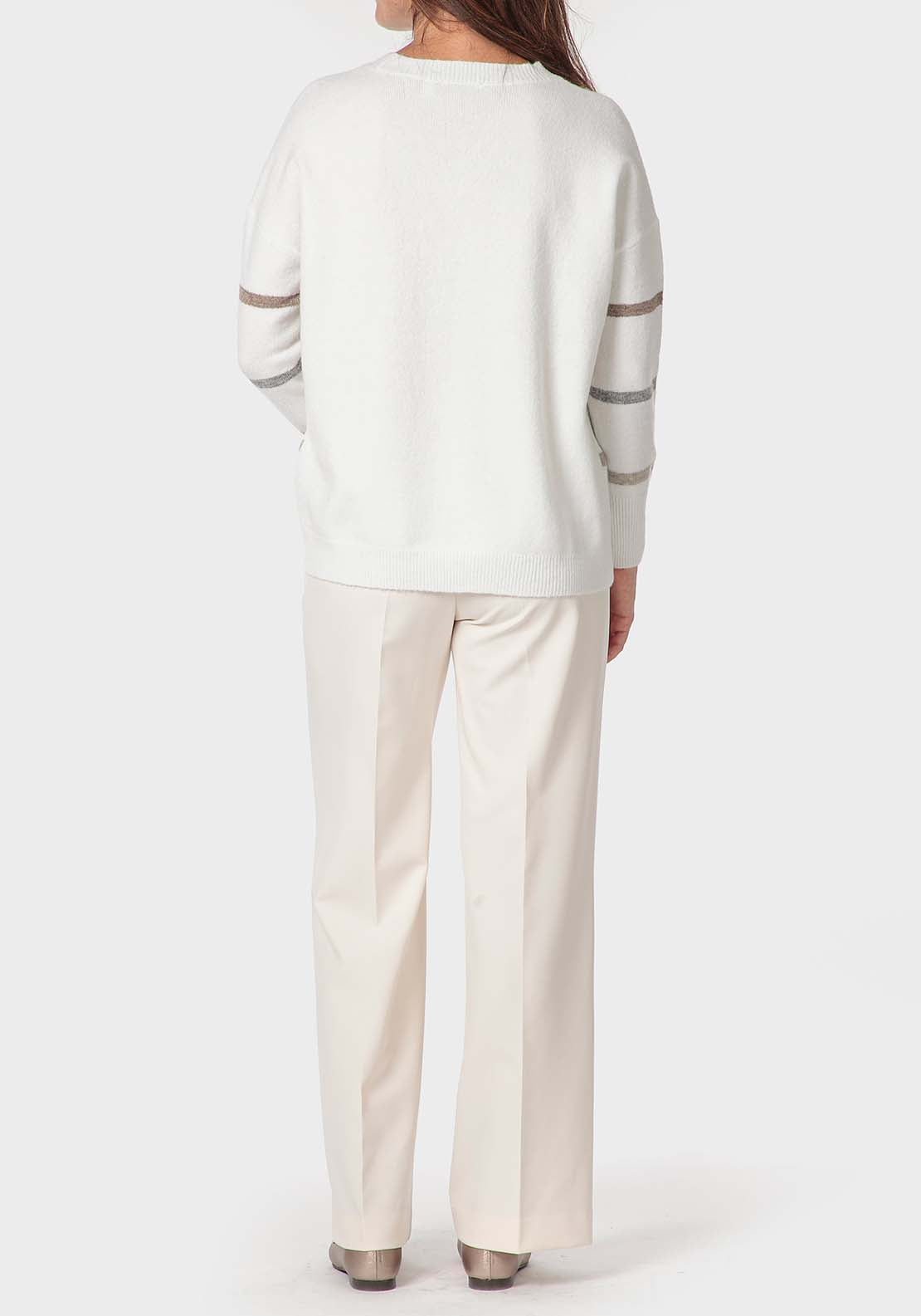 Punt Roma Sequins Sweater - White 4 Shaws Department Stores