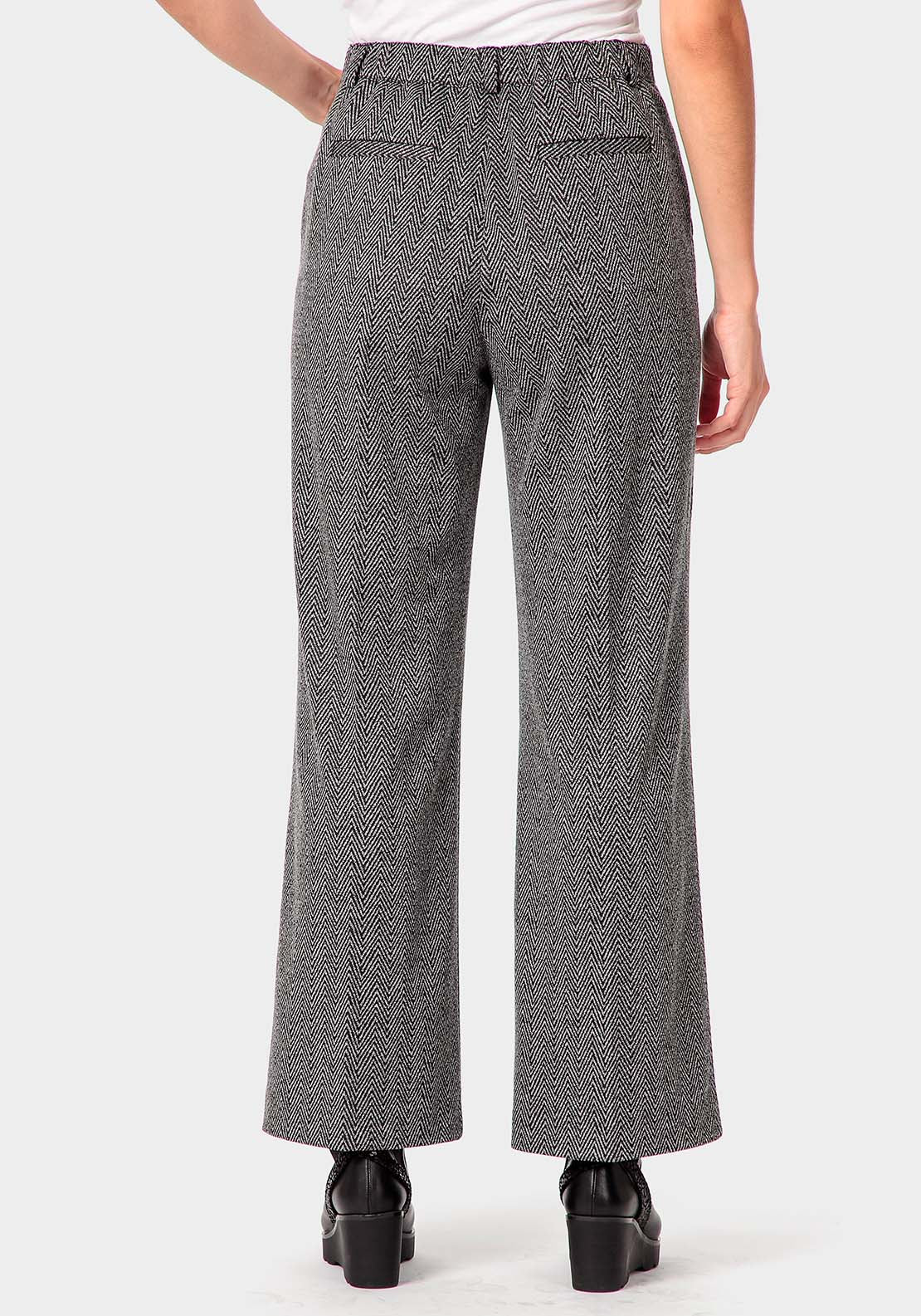 Punt Roma Herringbone Trousers - Grey 2 Shaws Department Stores