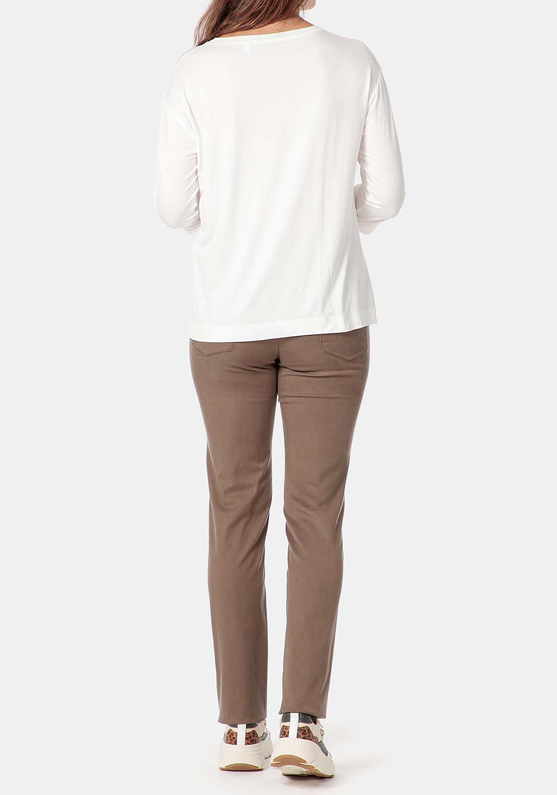 Punt Roma Lyocell Trousers - Brown Hazel 4 Shaws Department Stores