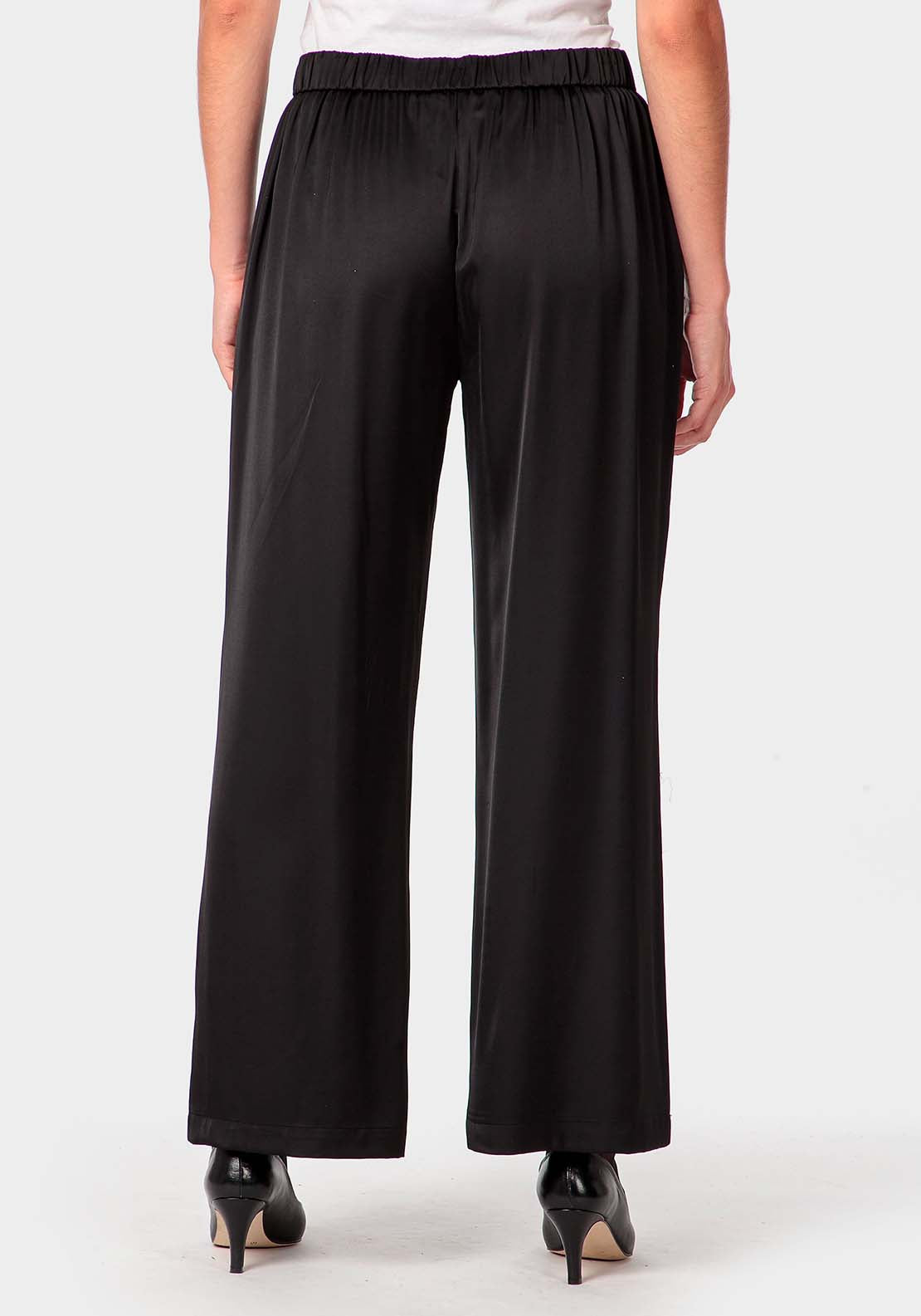 Punt Roma Satin Trousers - Black 2 Shaws Department Stores