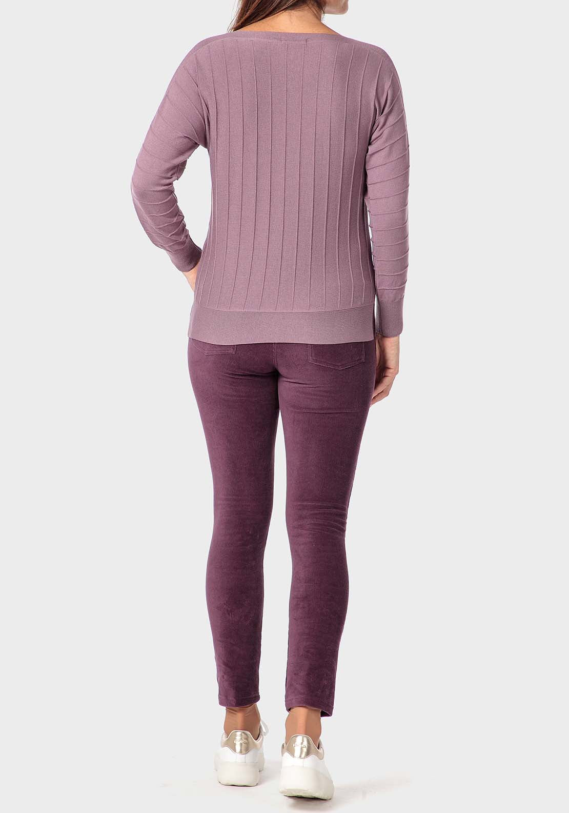 Punt Roma Micro-Corduroy Trousers - Purple 4 Shaws Department Stores