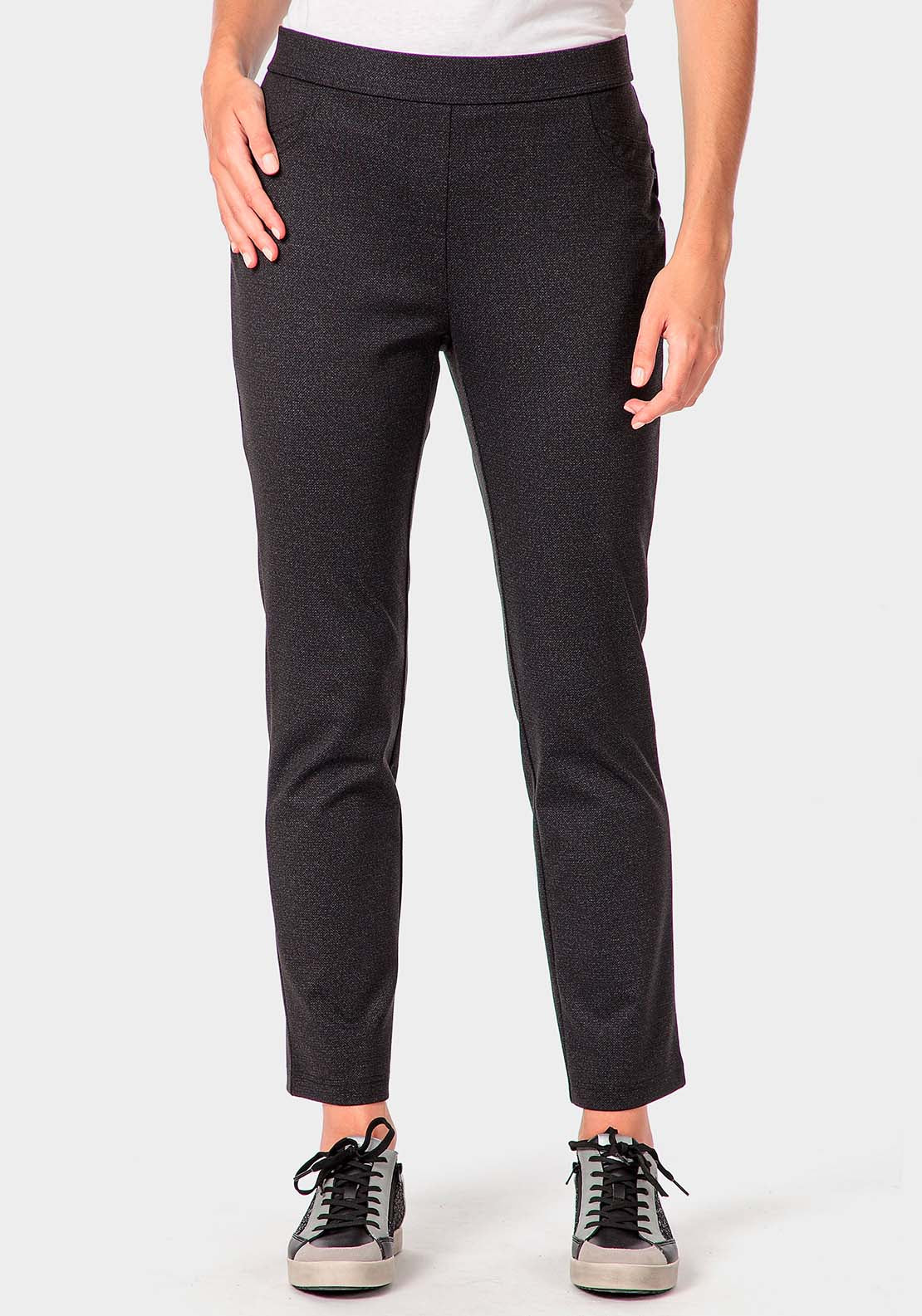 Punt Roma Herringbone Trousers - Black 1 Shaws Department Stores