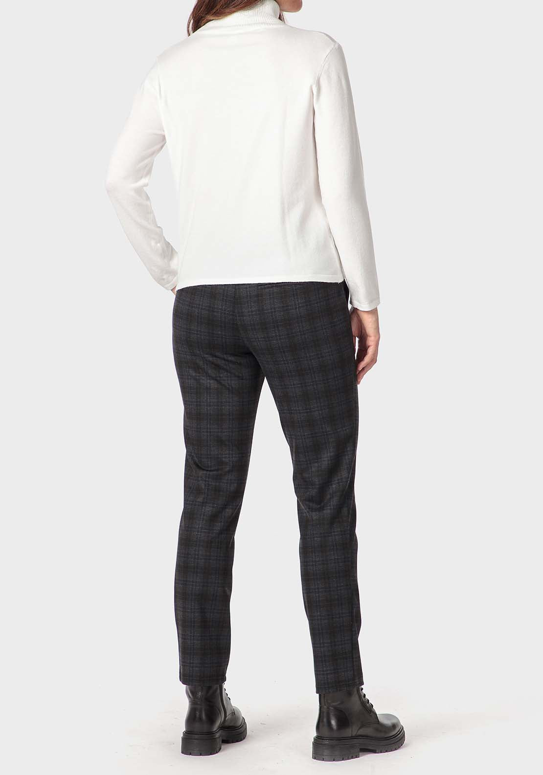 Punt Roma Checked Trousers - Blue Navy 3 Shaws Department Stores