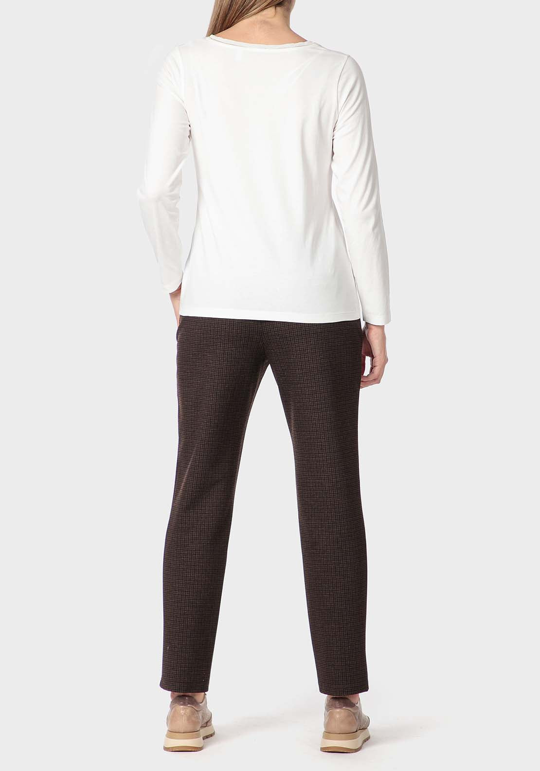 Punt Roma Checked Trousers - Brown 2 Shaws Department Stores