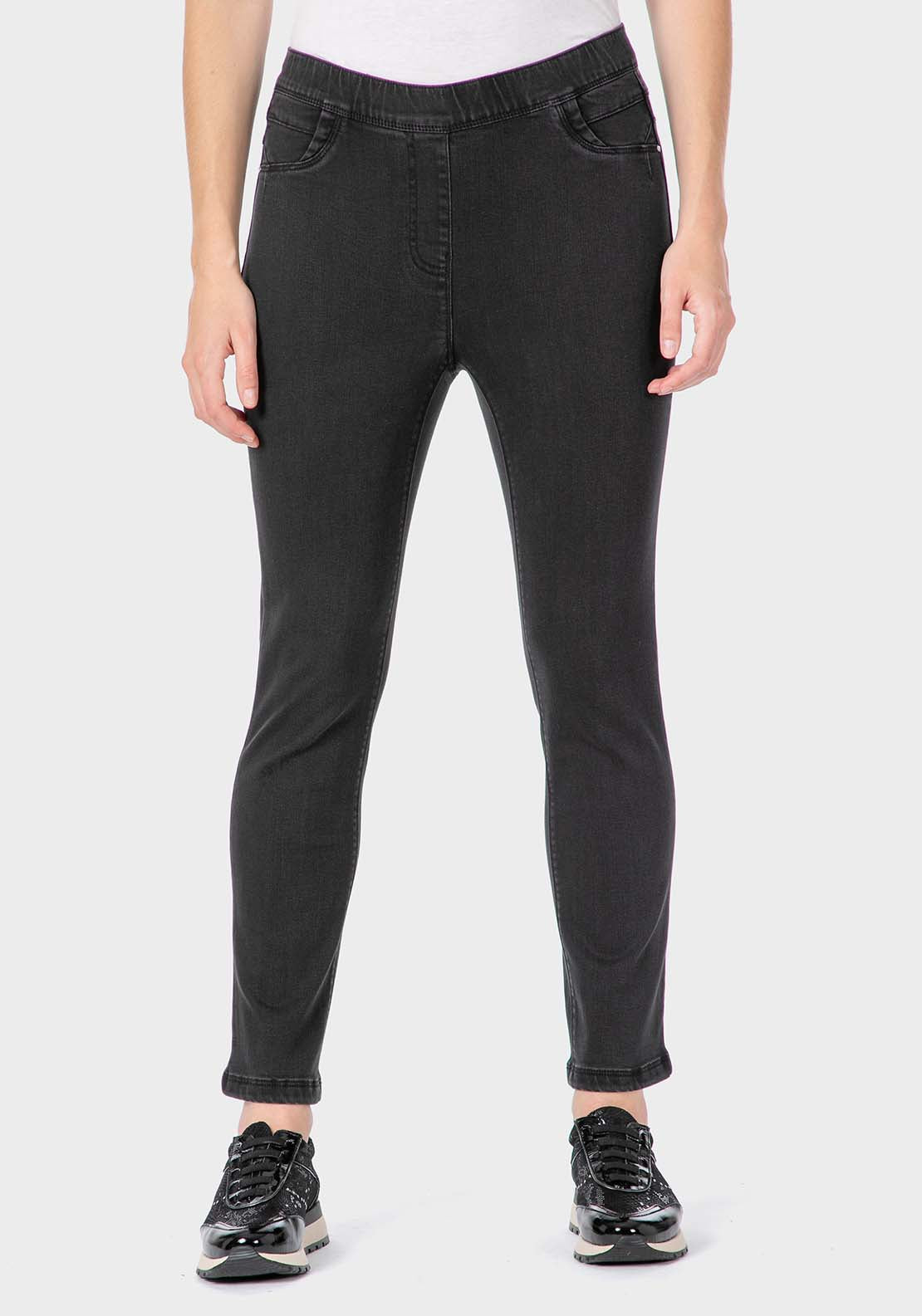Punt Roma Skinny Denim Trousers - Black 1 Shaws Department Stores
