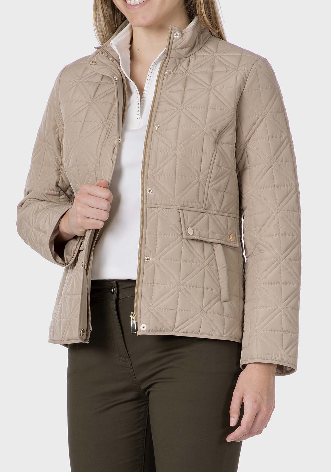 Punt Roma Padded Parka - Beige 1 Shaws Department Stores