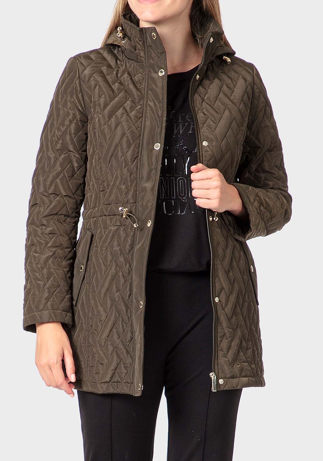 Punt Roma Padded Parka - Green 1 Shaws Department Stores