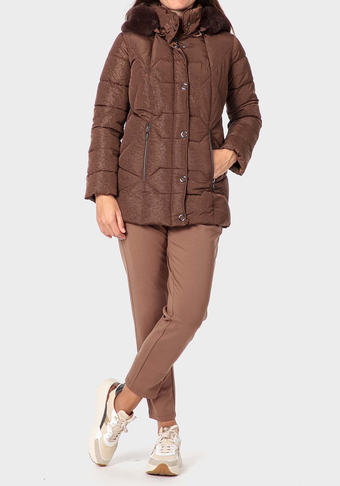 Punt Roma Fantasy Parka - Brown 4 Shaws Department Stores