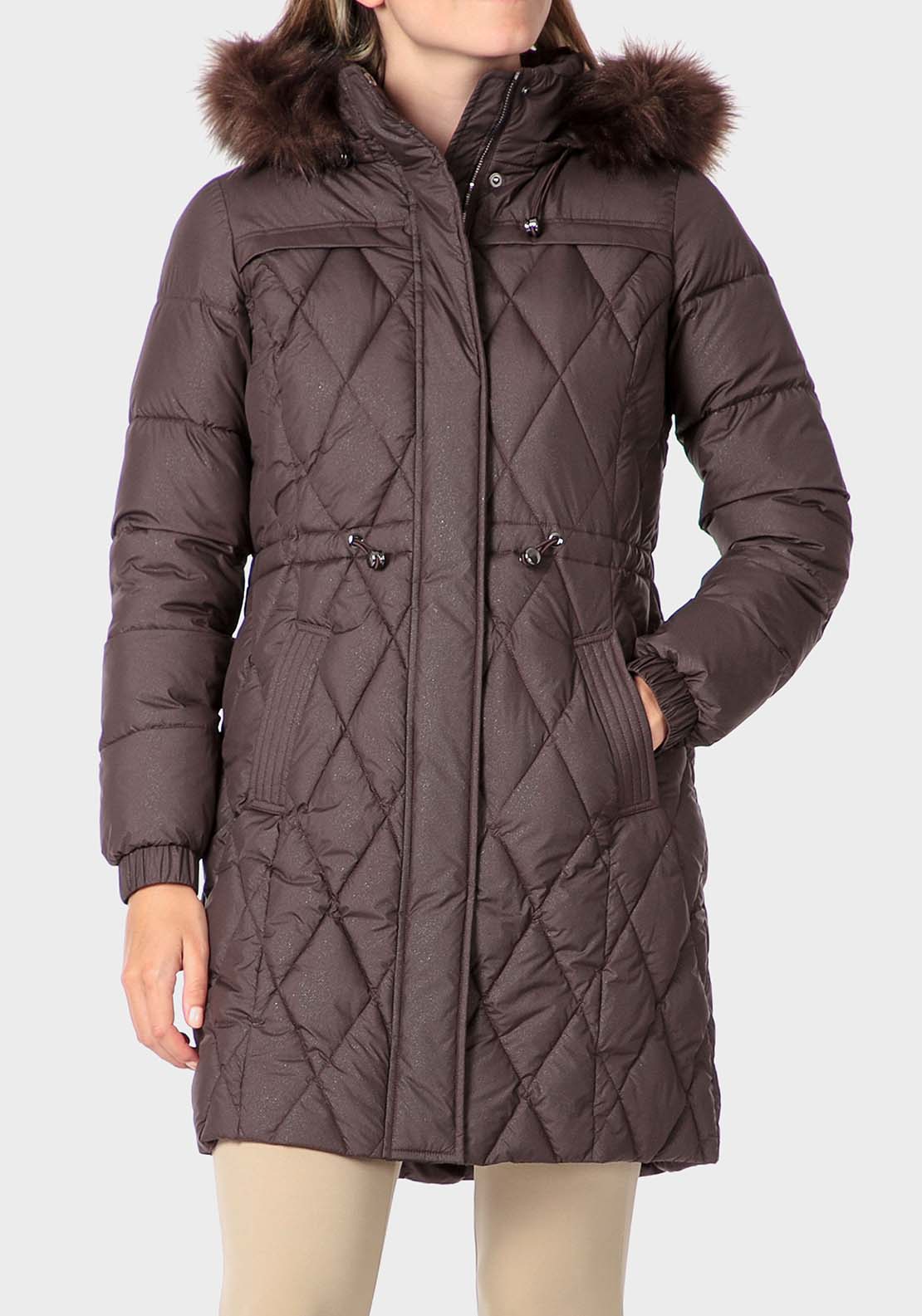 Punt Roma Long Parka - Brown 1 Shaws Department Stores