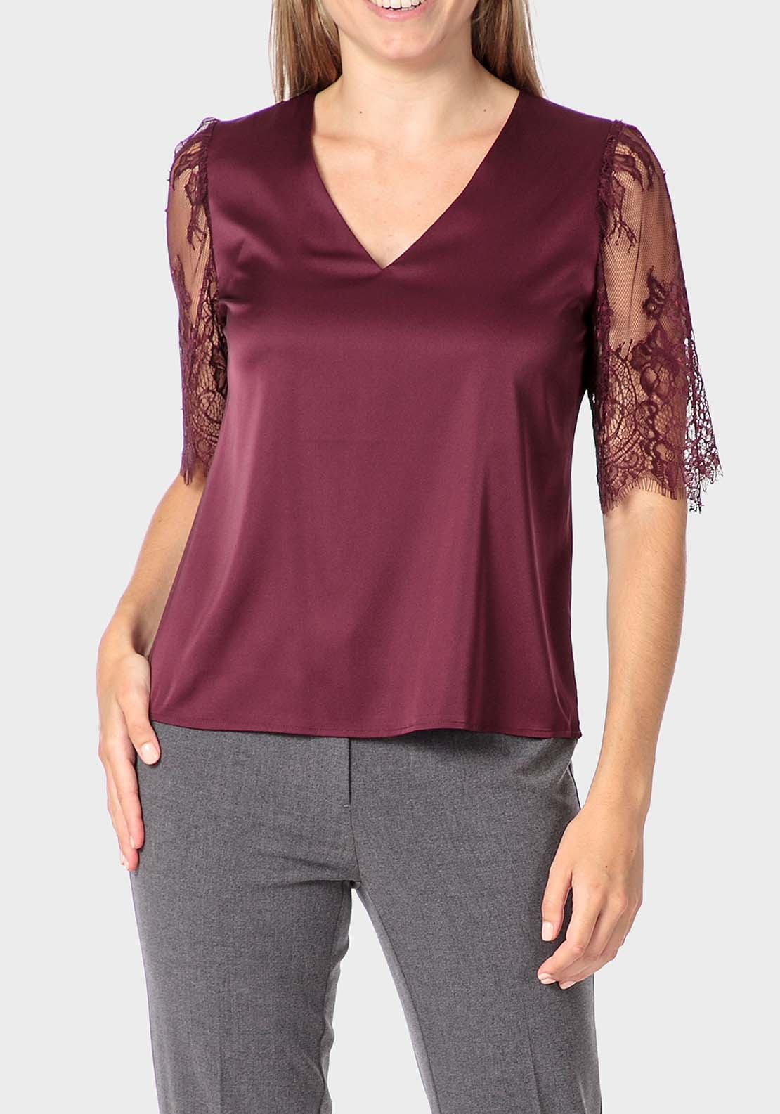 Punt Roma Lace Top - Red 1 Shaws Department Stores