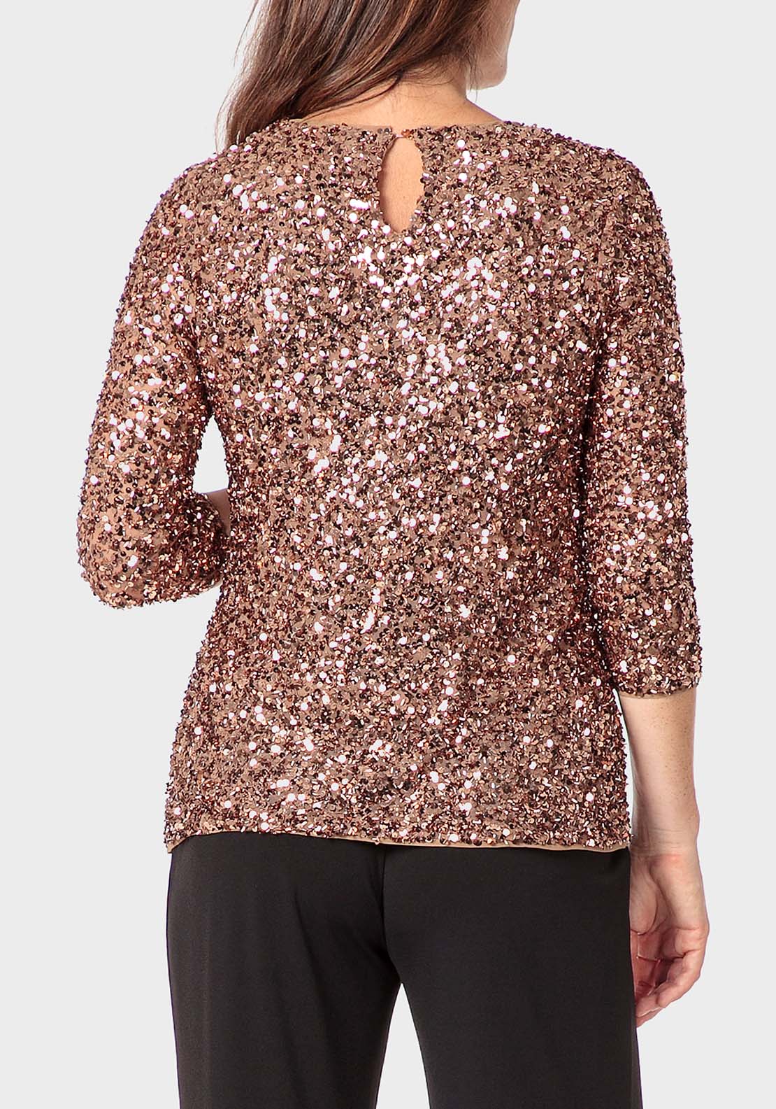 Punt Roma Sequins Top - Metal Cooper 2 Shaws Department Stores