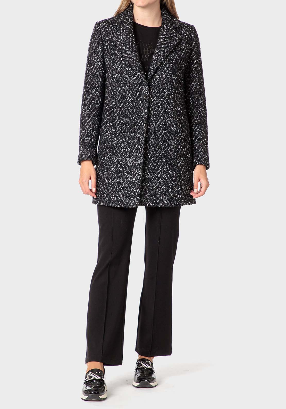 Punt Roma Fantasy Coat - Black 3 Shaws Department Stores