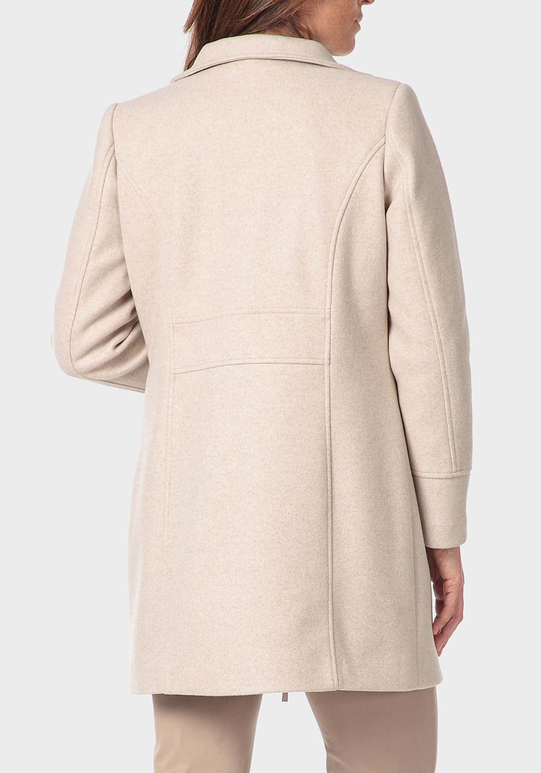 Punt Roma Zip Coat - Beige / Grey 2 Shaws Department Stores