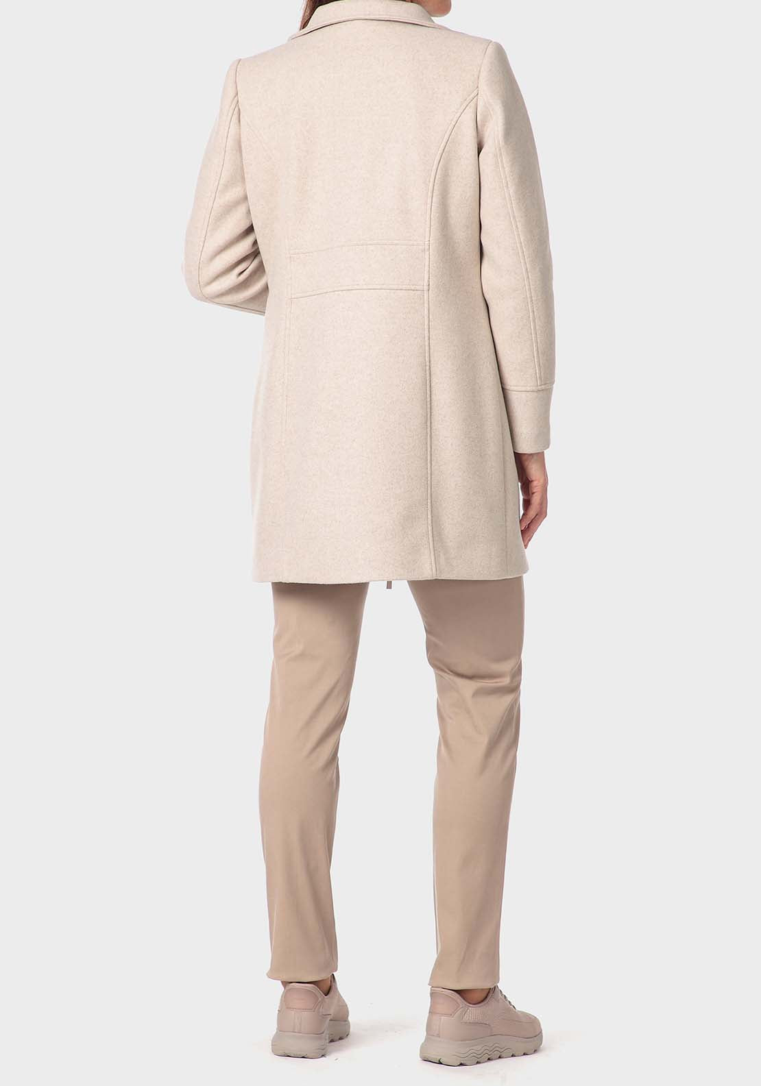Punt Roma Zip Coat - Beige / Grey 4 Shaws Department Stores