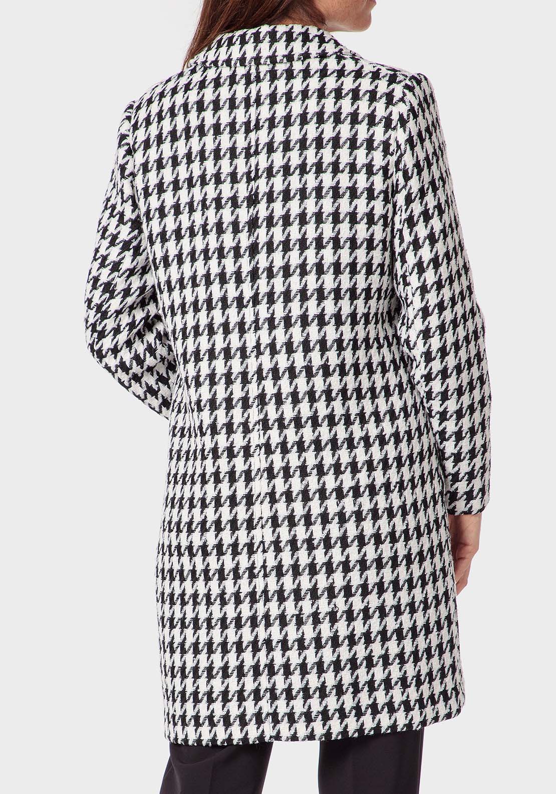 Punt Roma Houndstooth Coat - Black 2 Shaws Department Stores