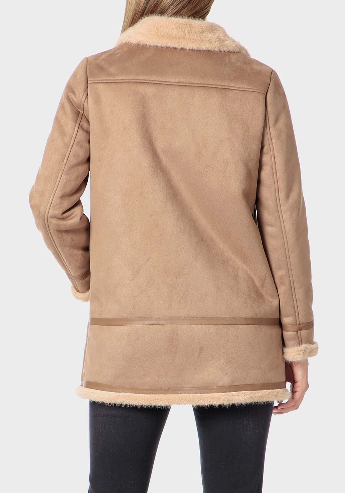 Punt Roma Three Quarter Length Coat - Beige 2 Shaws Department Stores