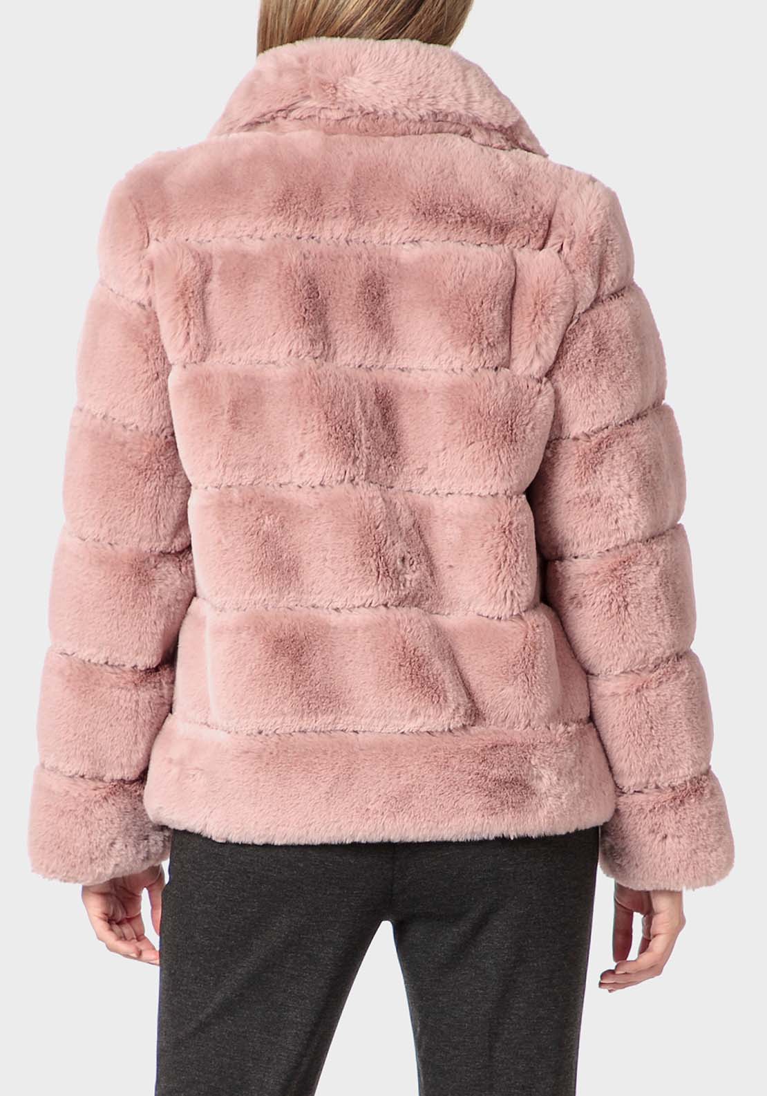 Punt Roma Fur Three Quarter Coat - Purple 2 Shaws Department Stores