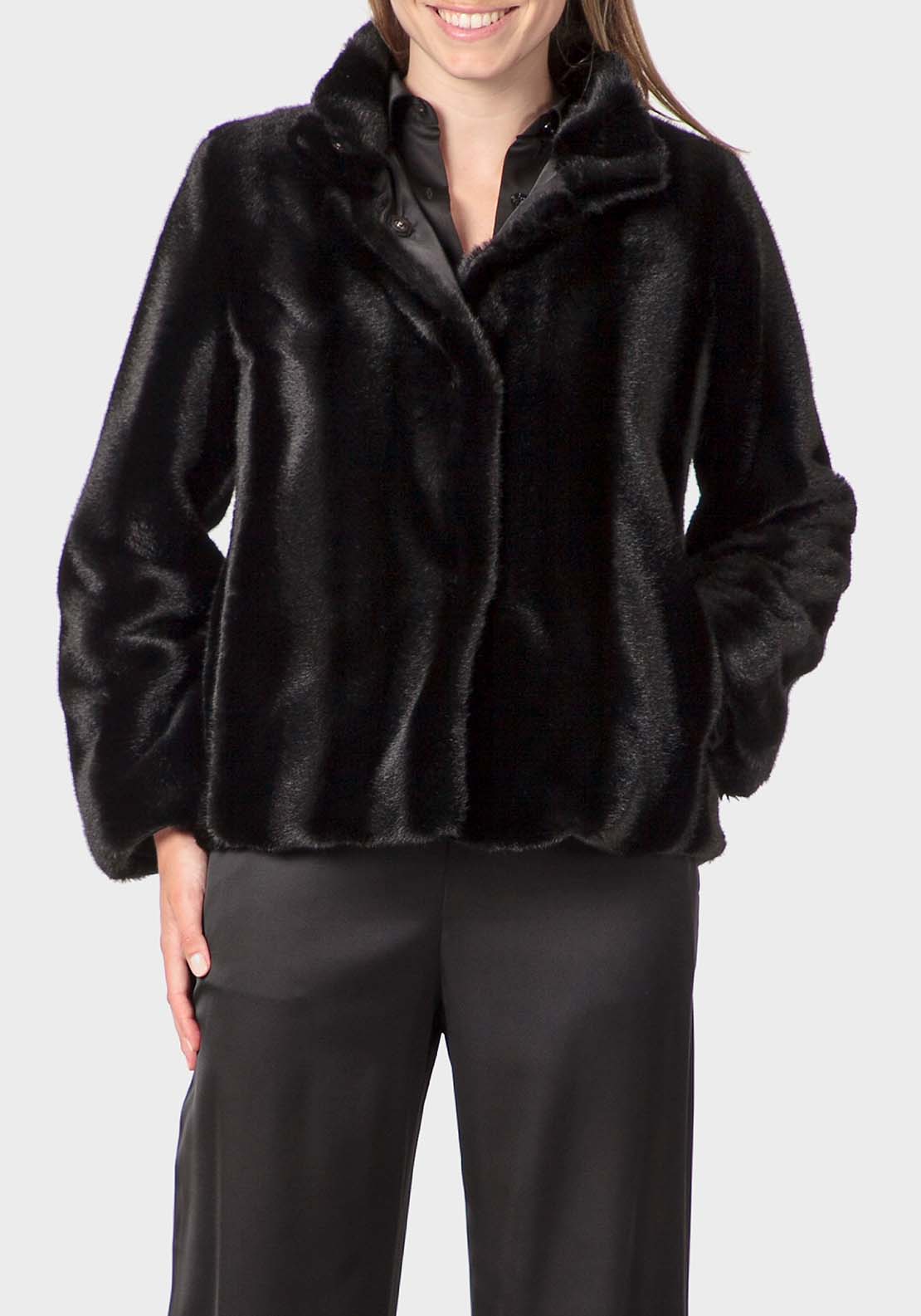 Punt Roma Black Three-Quarter Coat - Black 1 Shaws Department Stores