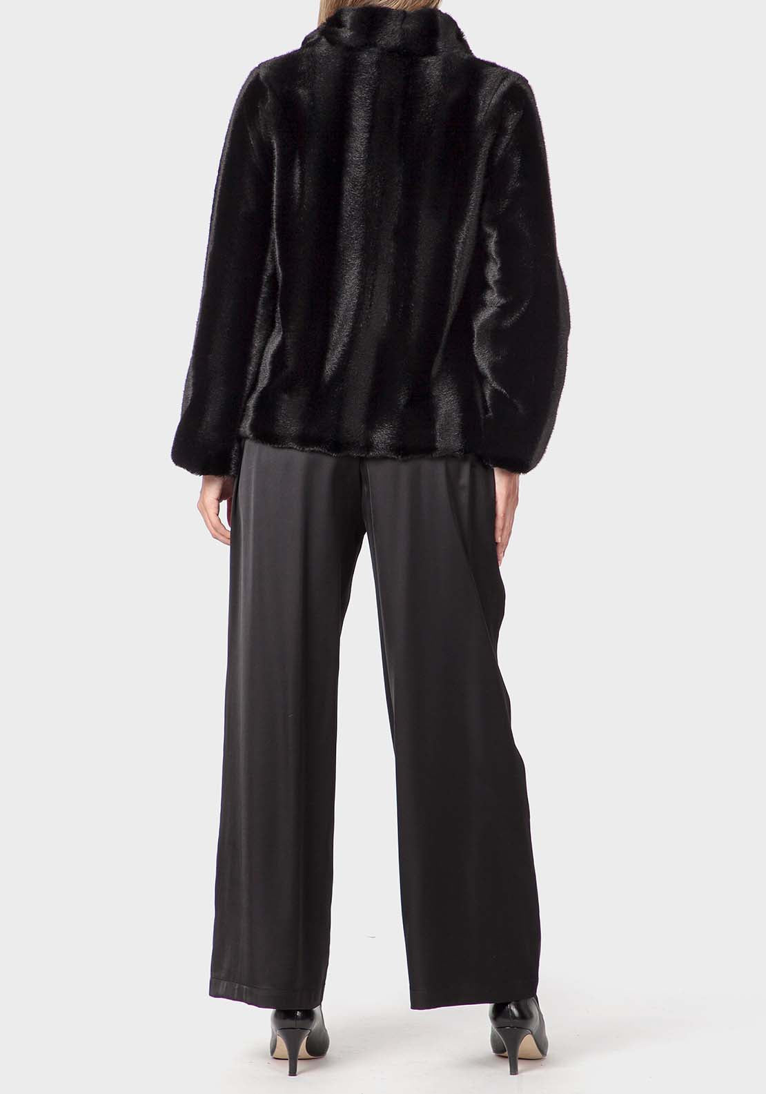 Punt Roma Black Three-Quarter Coat - Black 4 Shaws Department Stores