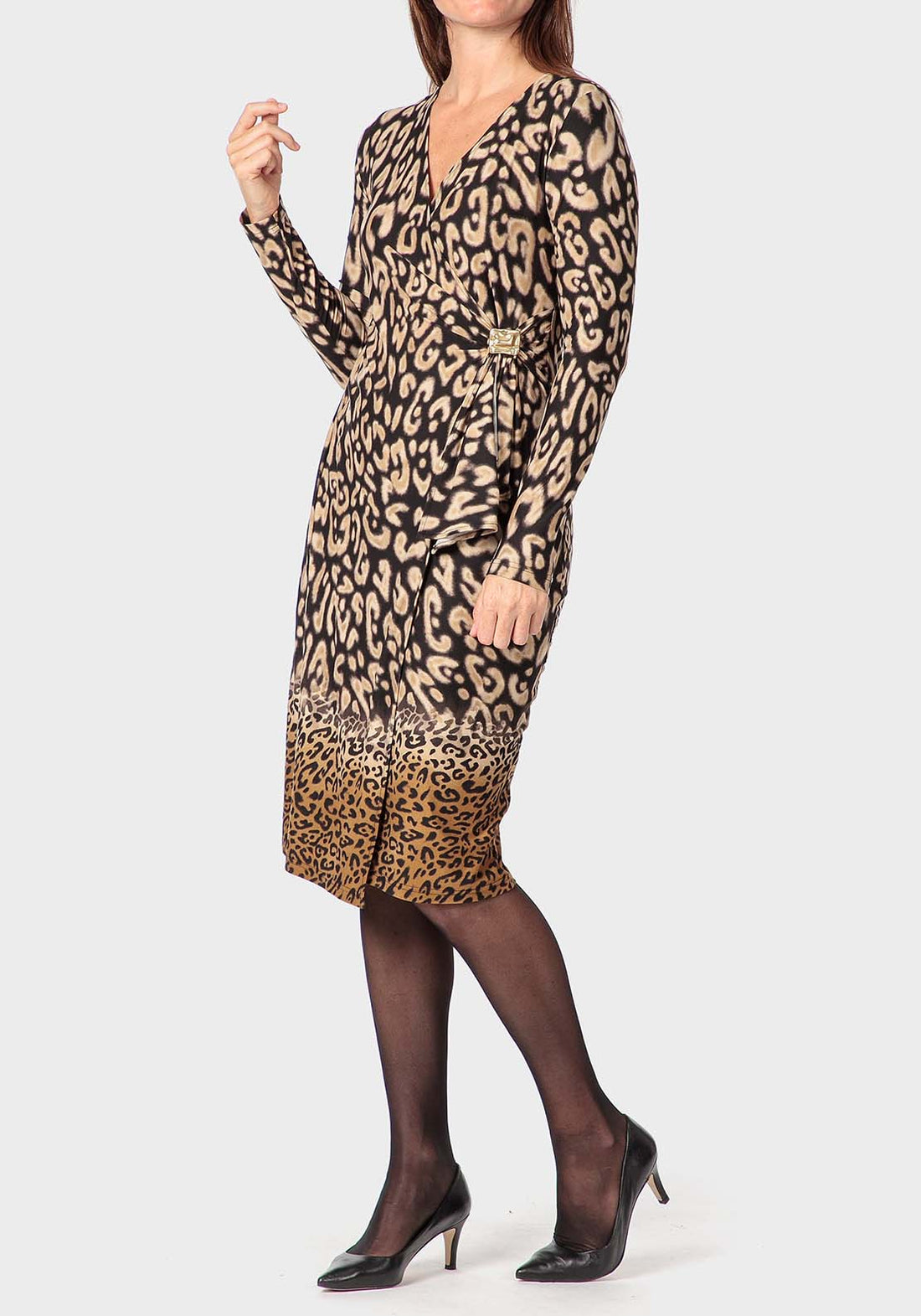 beige animal print dress USM Haller D01 dressoir – Drent&vanDijk main image 1