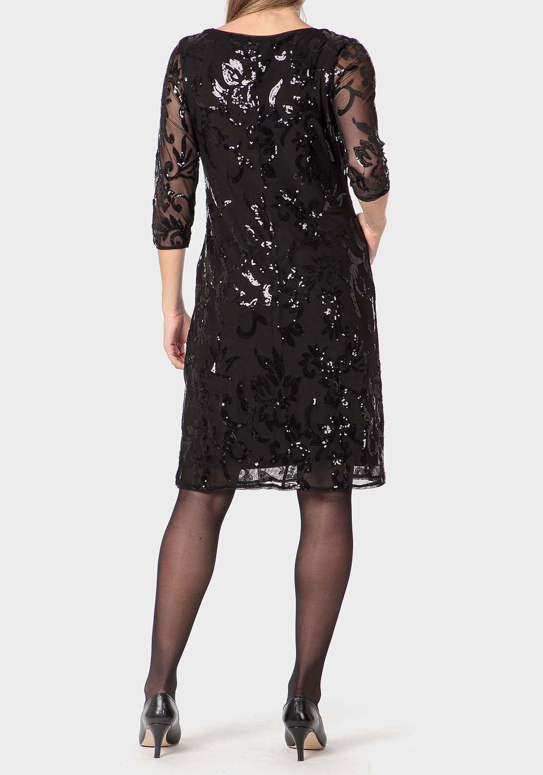 Punt Roma Sequined Dress - Black 2 Shaws Department Stores