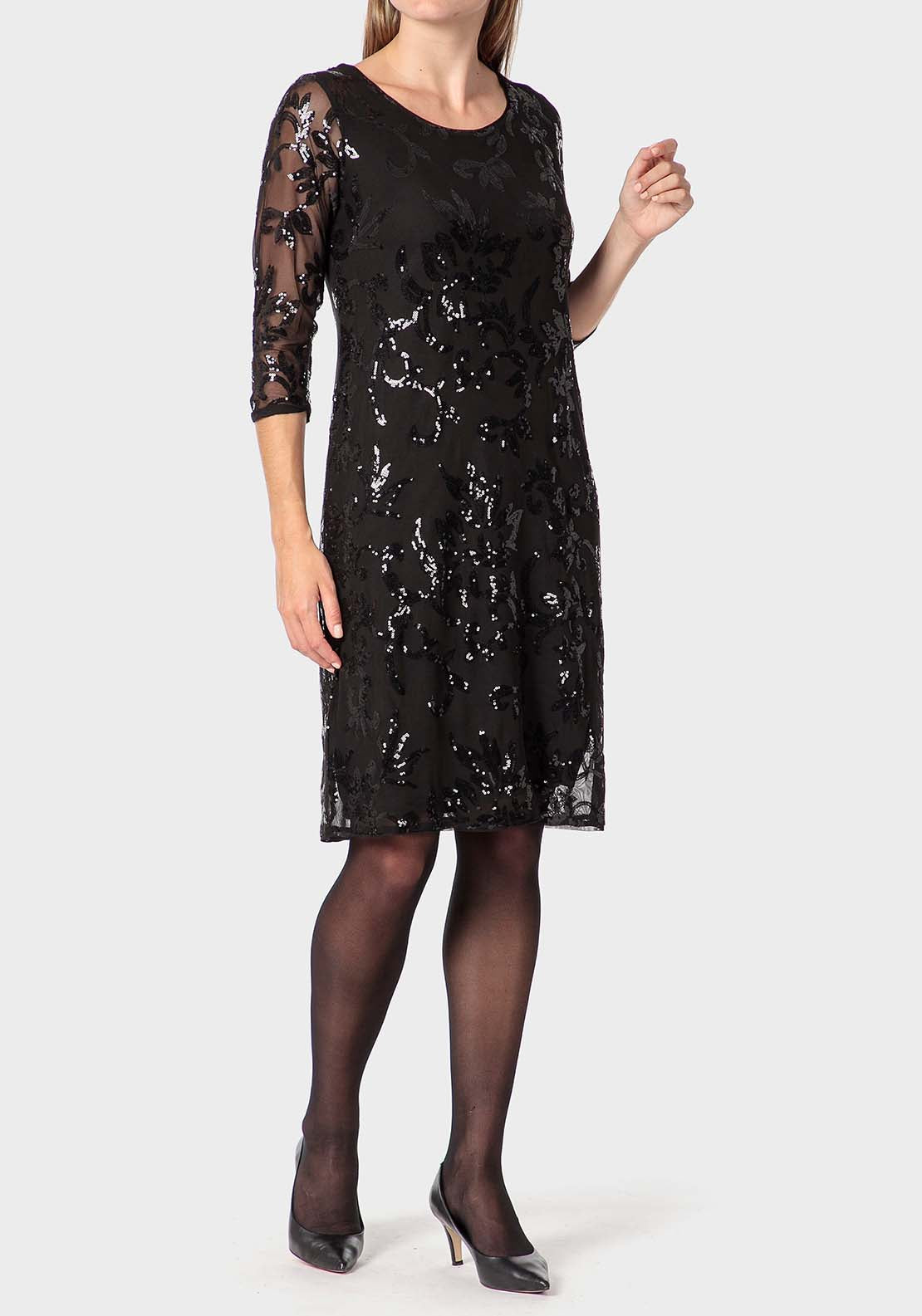 Punt Roma Sequined Dress - Black 1 Shaws Department Stores