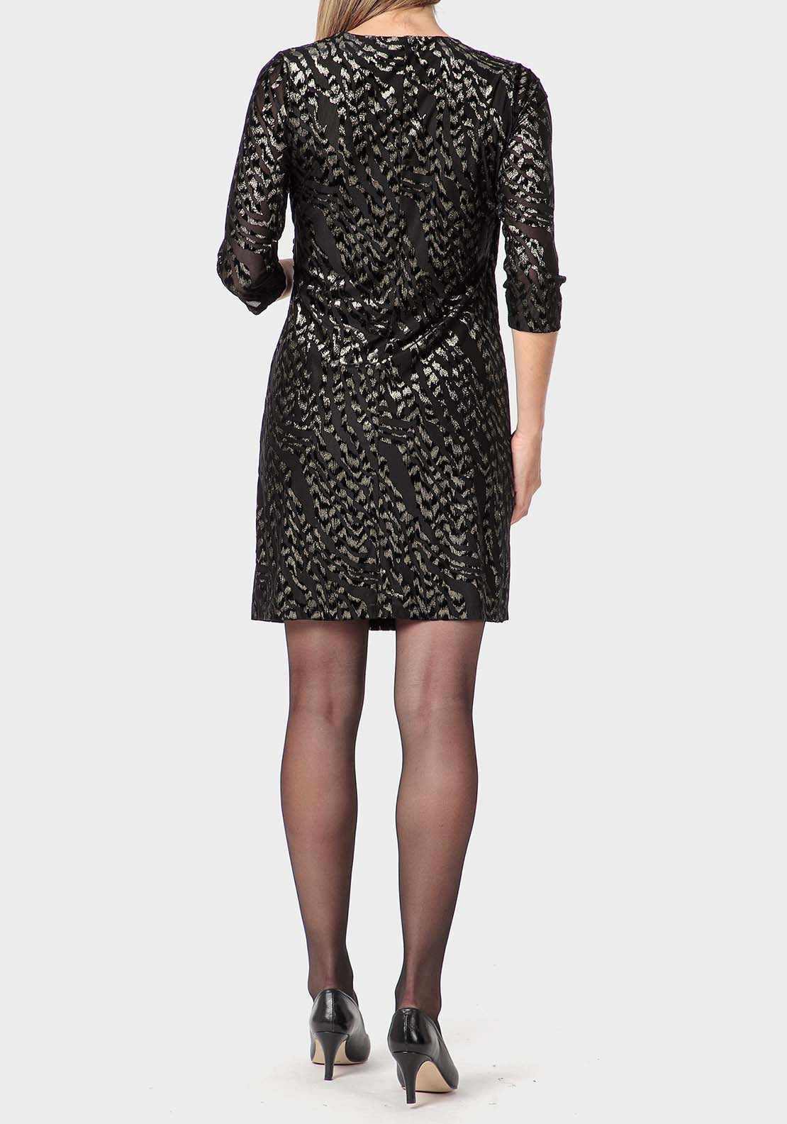 Punt Roma Printed Dress - Black 2 Shaws Department Stores